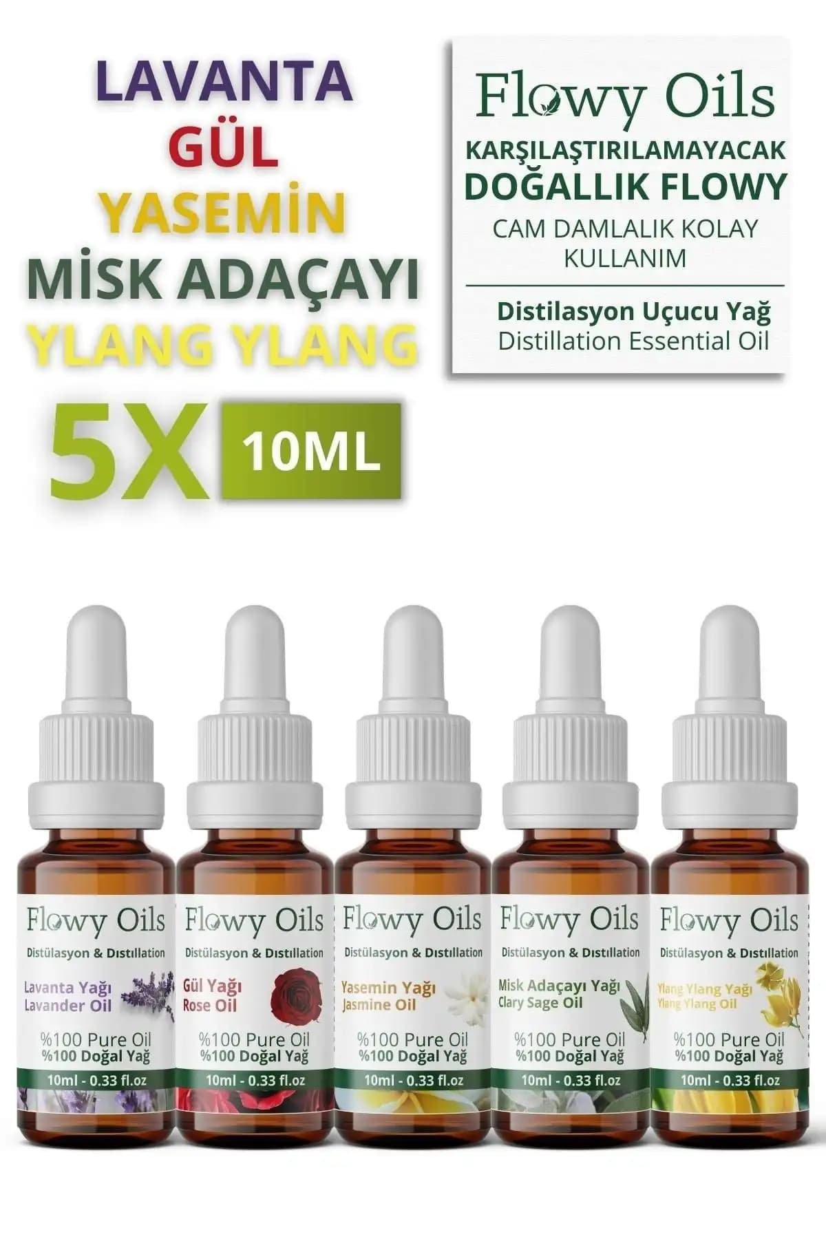 Celenzea 5'li Uçucu Yağ Seti Doğal İçeriklerle Aromaterapi ve Güzellik Ürünü