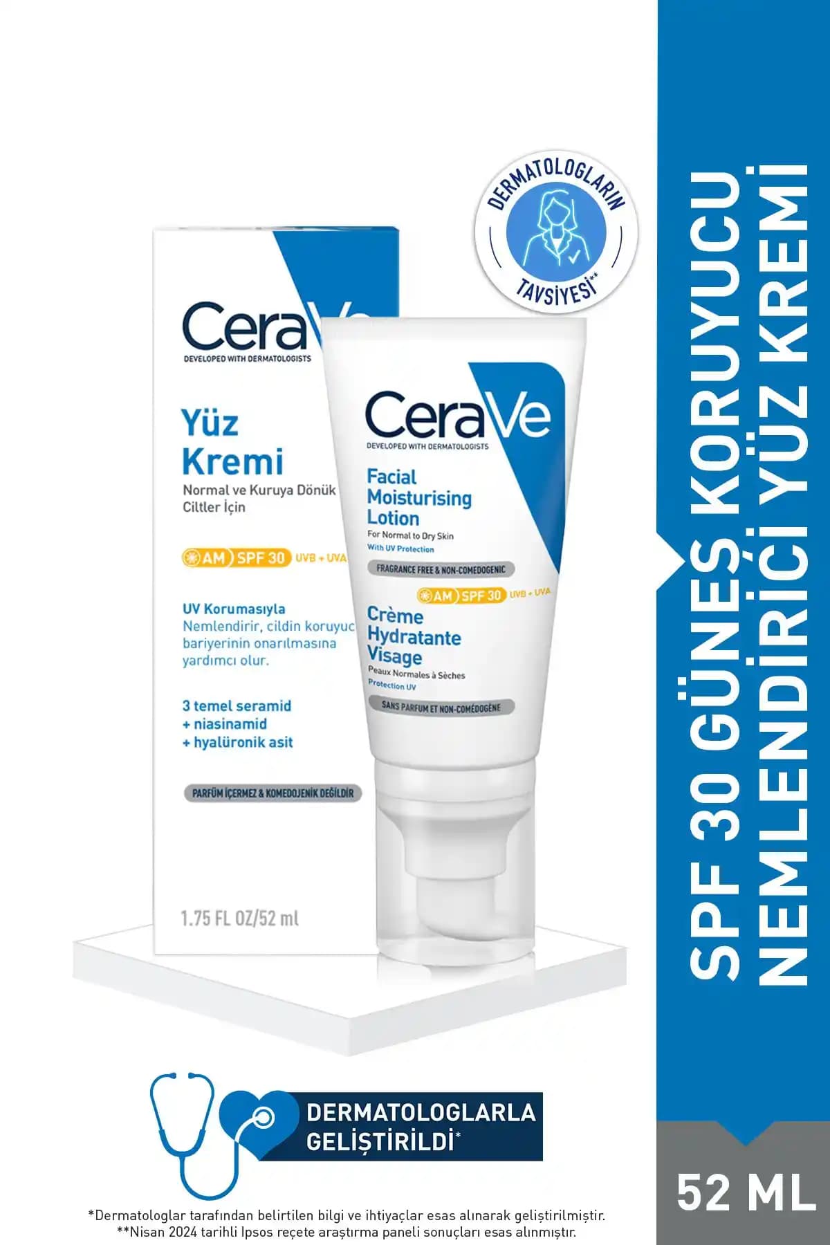 CeraVe Yüz Nemlendirici Losyon SPF 30: Güçlü Koruma ve Nemlendirme Özellikleri