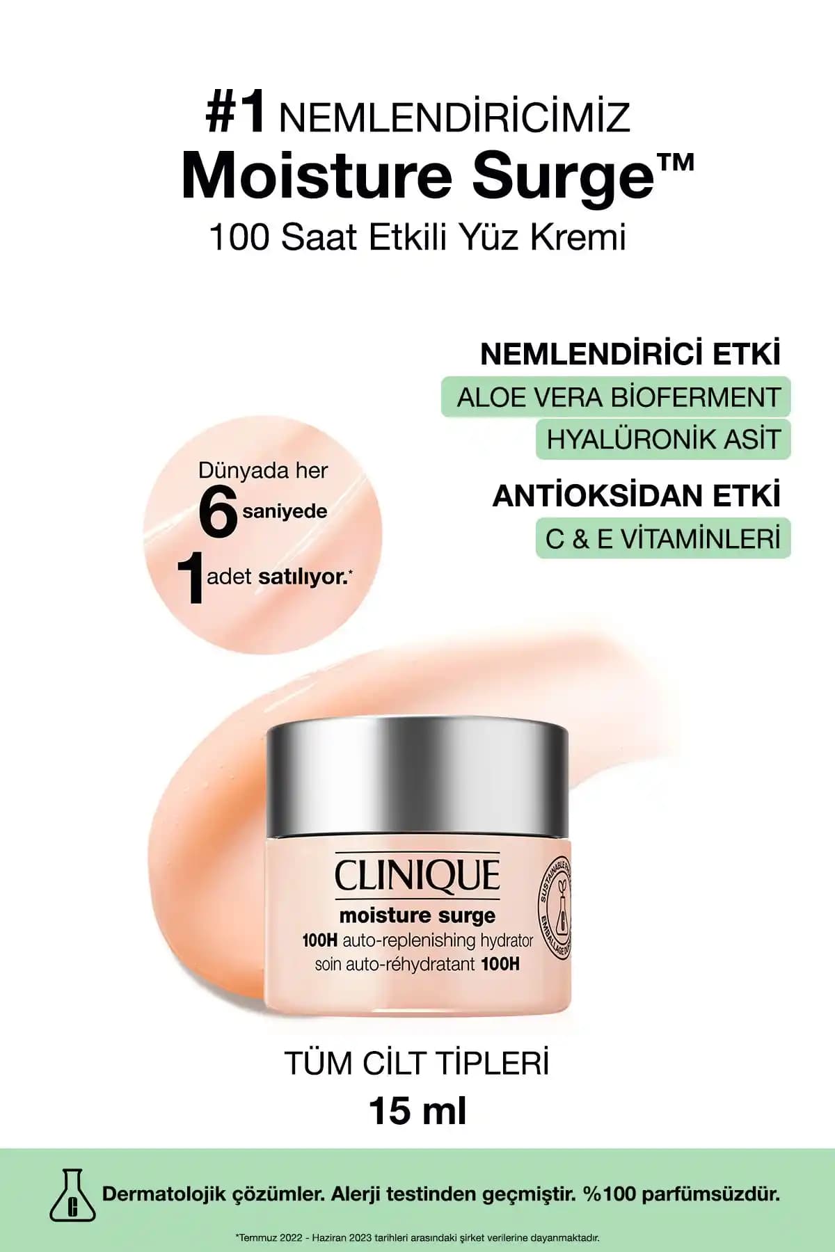 Clinique Moisture Surge 100 Saat Etkili Nemlendirici Yüz Kremi Özellikleri ve Faydaları