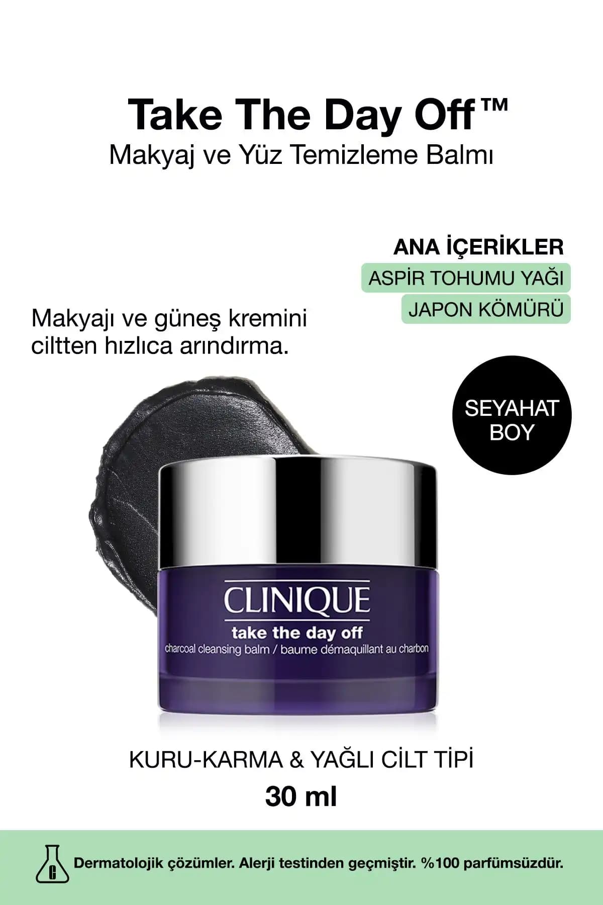 Clinique Take The Day Off Kömür Makyaj Temizleme Balmı: Derinlemesine Temizlik ve Cilt Bakımı