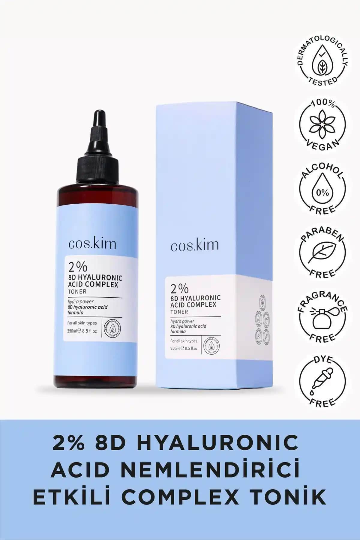 Cos.kim 8D Hyaluronik Asit İçeren Cilt Bakım Toniki Cilt Bariyerini Güçlendiren Nemlendirici Ürün