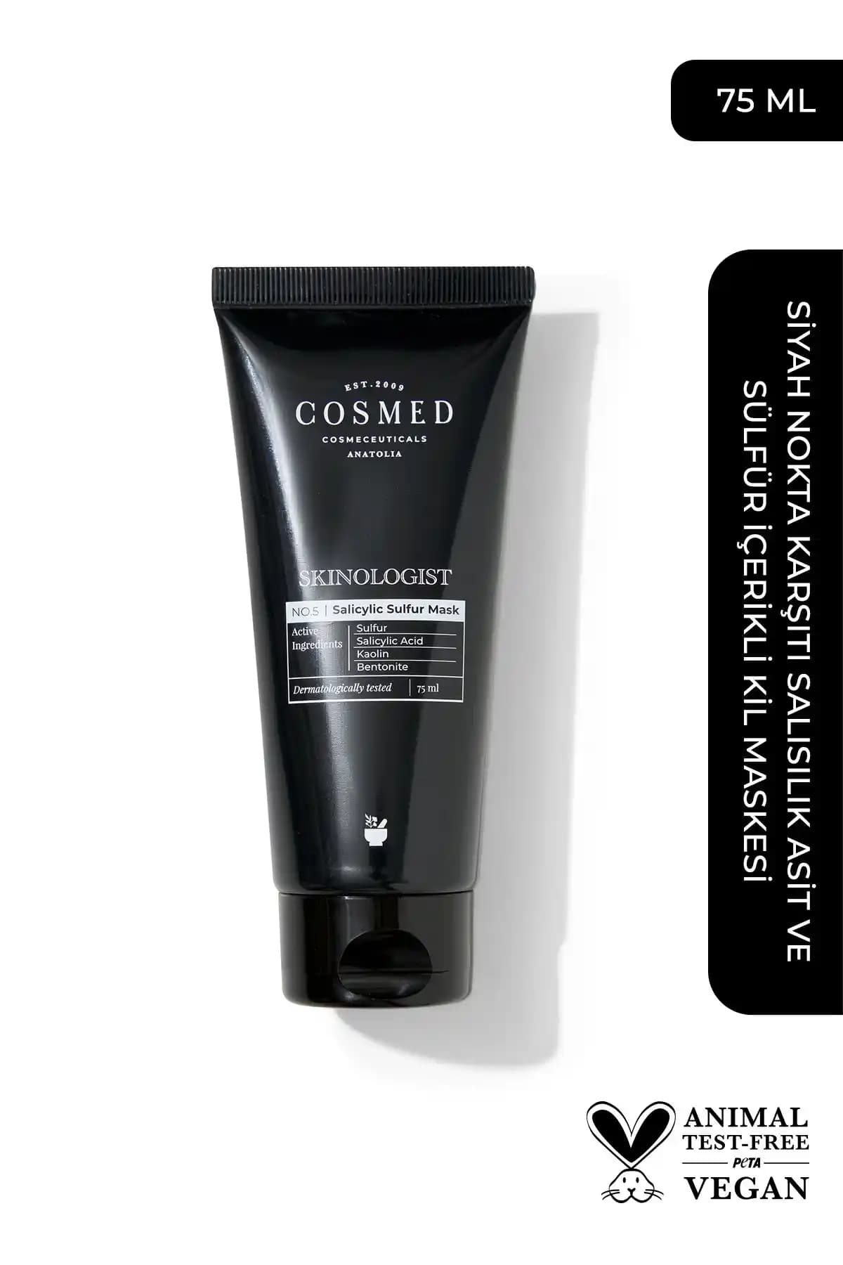 COSMED Skinologist Salicylic Sulfur Mask: Yağlı ve Akneye Eğilimli Ciltler İçin Derinlemesine Temizlik Ürünü