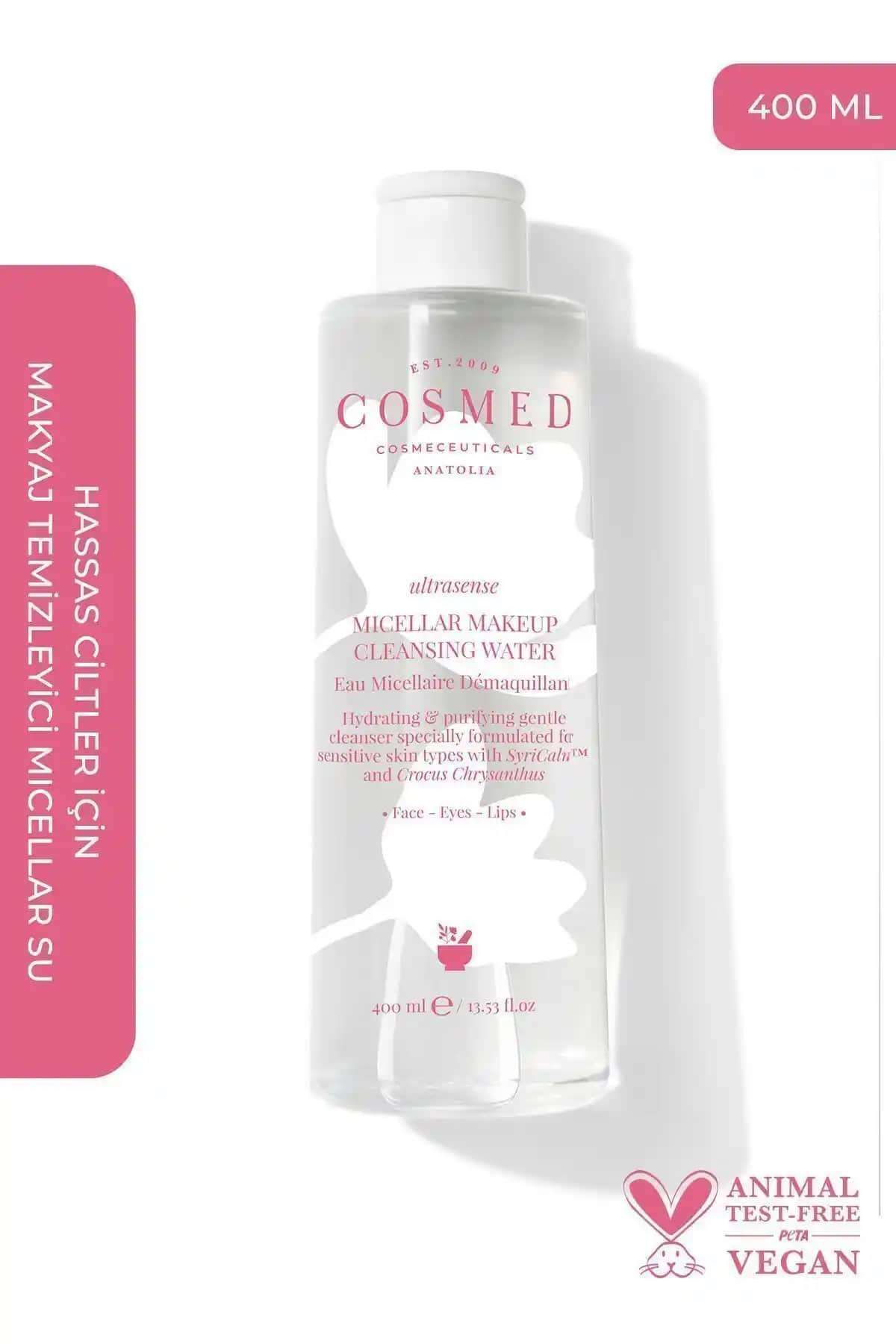 COSMED Ultrasense Micellar Makyaj Temizleyici Su Hassas Ciltler İçin Etkili ve Nazik Temizlik Çözümü