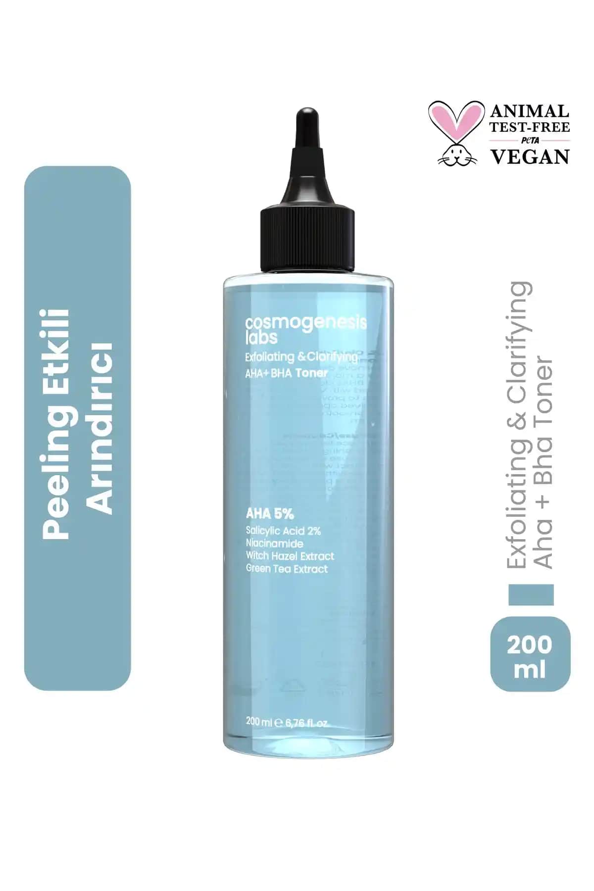 Cosmogenesis Labs Aha BHA Peeling Etkili Tonik Cilt Temizliği ve Yenilenme Sağlar