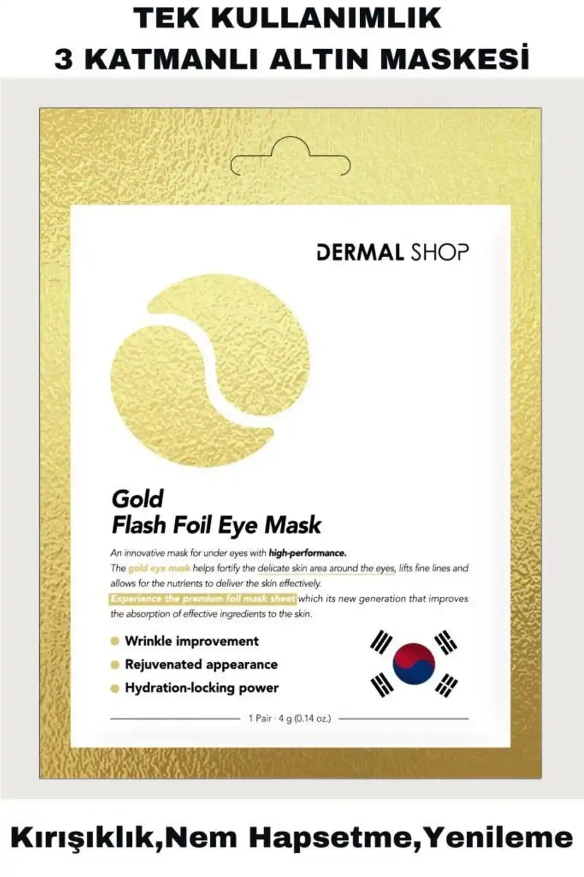 Dermal 3 Katmanlı Altın Gold Flash Foil Göz Maskesi ile Göz Çevresi Bakımında Yenilikçi Çözüm