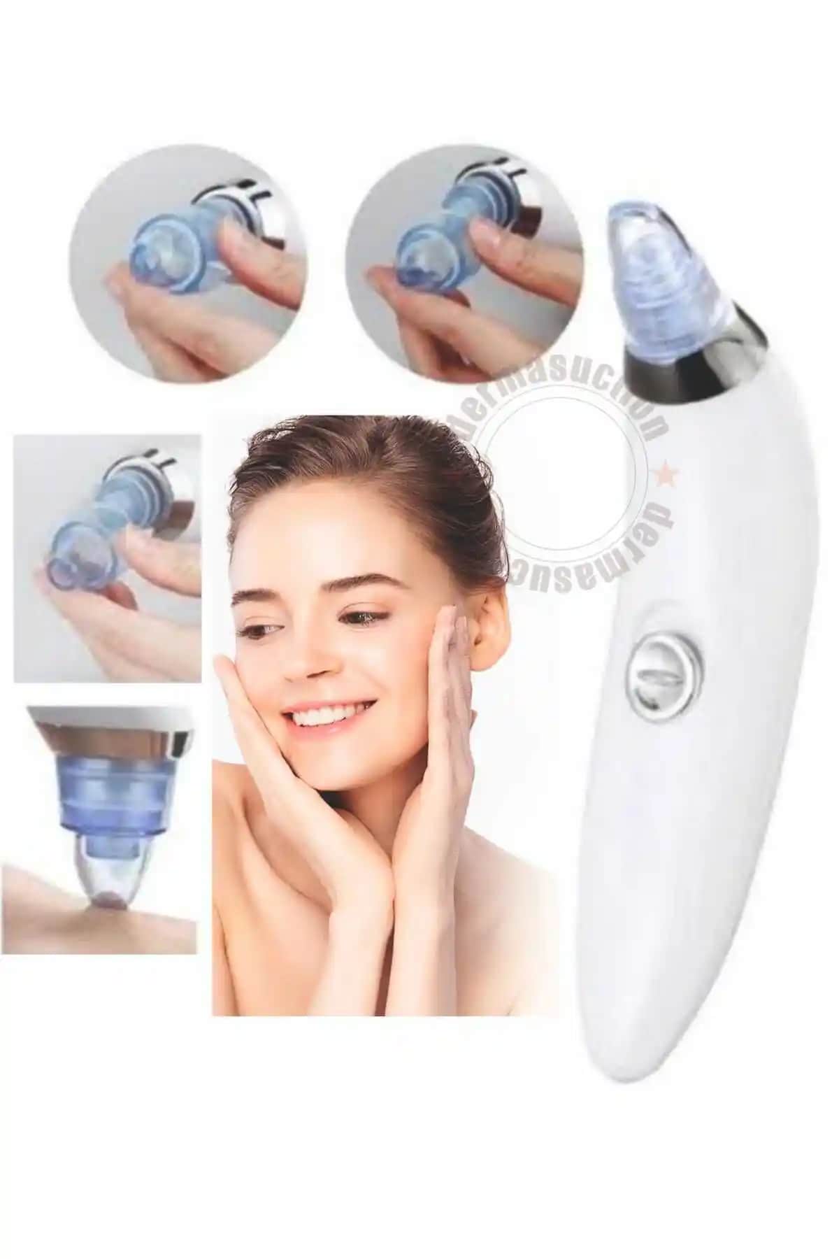 Dermasuction Pilli Vakumlu Siyah Nokta ve Yüz Temizleme Cihazı Türkiye Menşeli Güçlü ve Kablosuz Kullanım