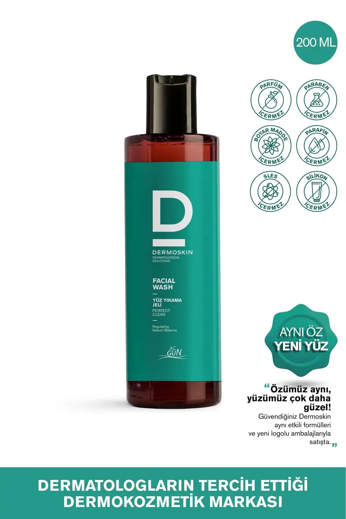 Dermoskin Acgun Sivilce ve Akne Karşıtı Yüz Yıkama Jeli: Yağlı ve Karma Ciltler İçin Etkili Temizlik Çözümü
