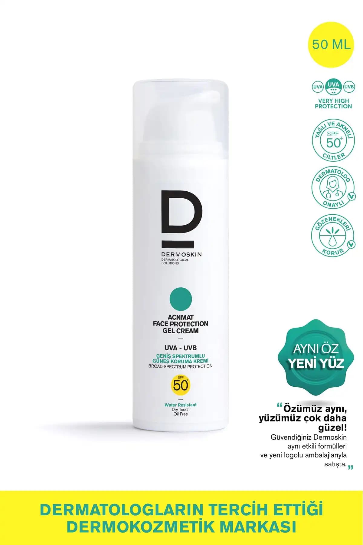 Dermoskin AcnMat SPF 50+ Güneş Koruyucu Jel Krem Akneye Eğilimli ve Yağlı Ciltler İçin
