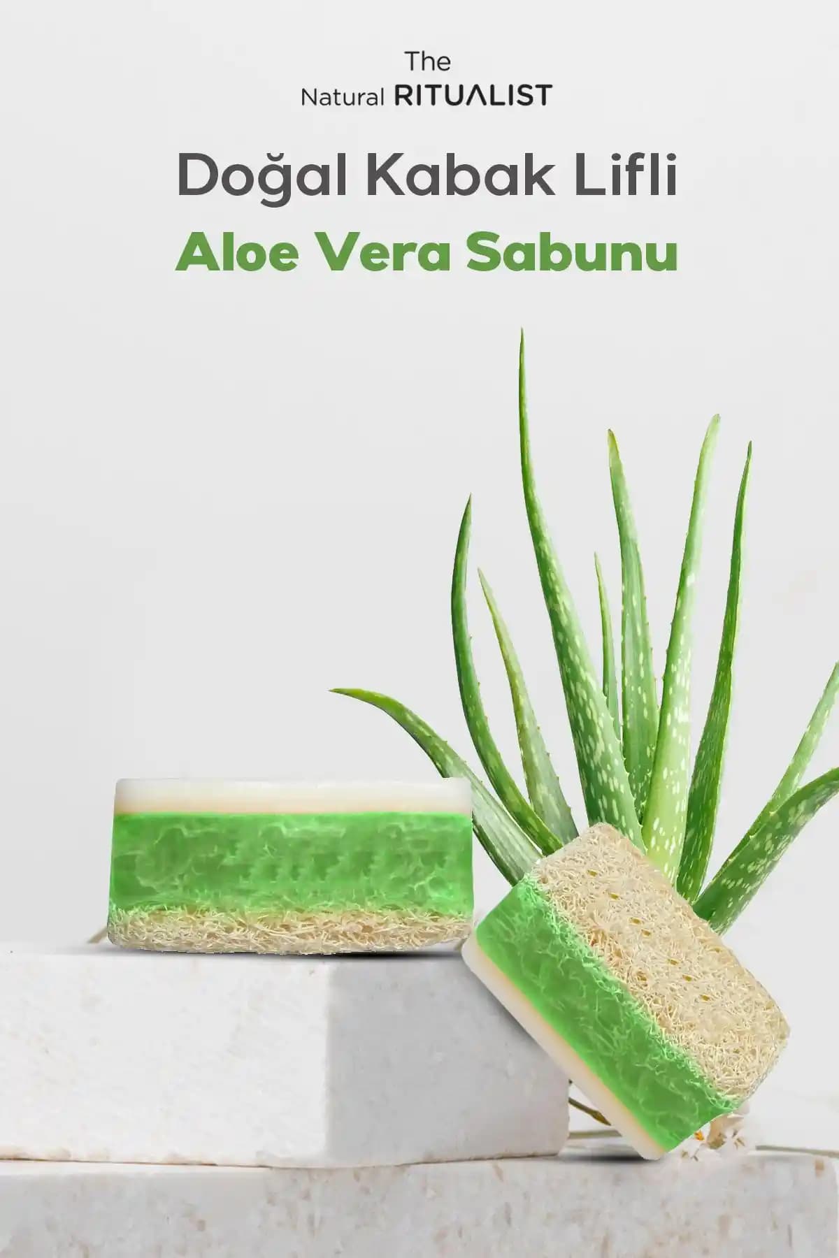 Doğal ve El Yapımı Kaba Lifli Aloe Vera Sabunu Cilt Temizliği ve Yenileme İçin