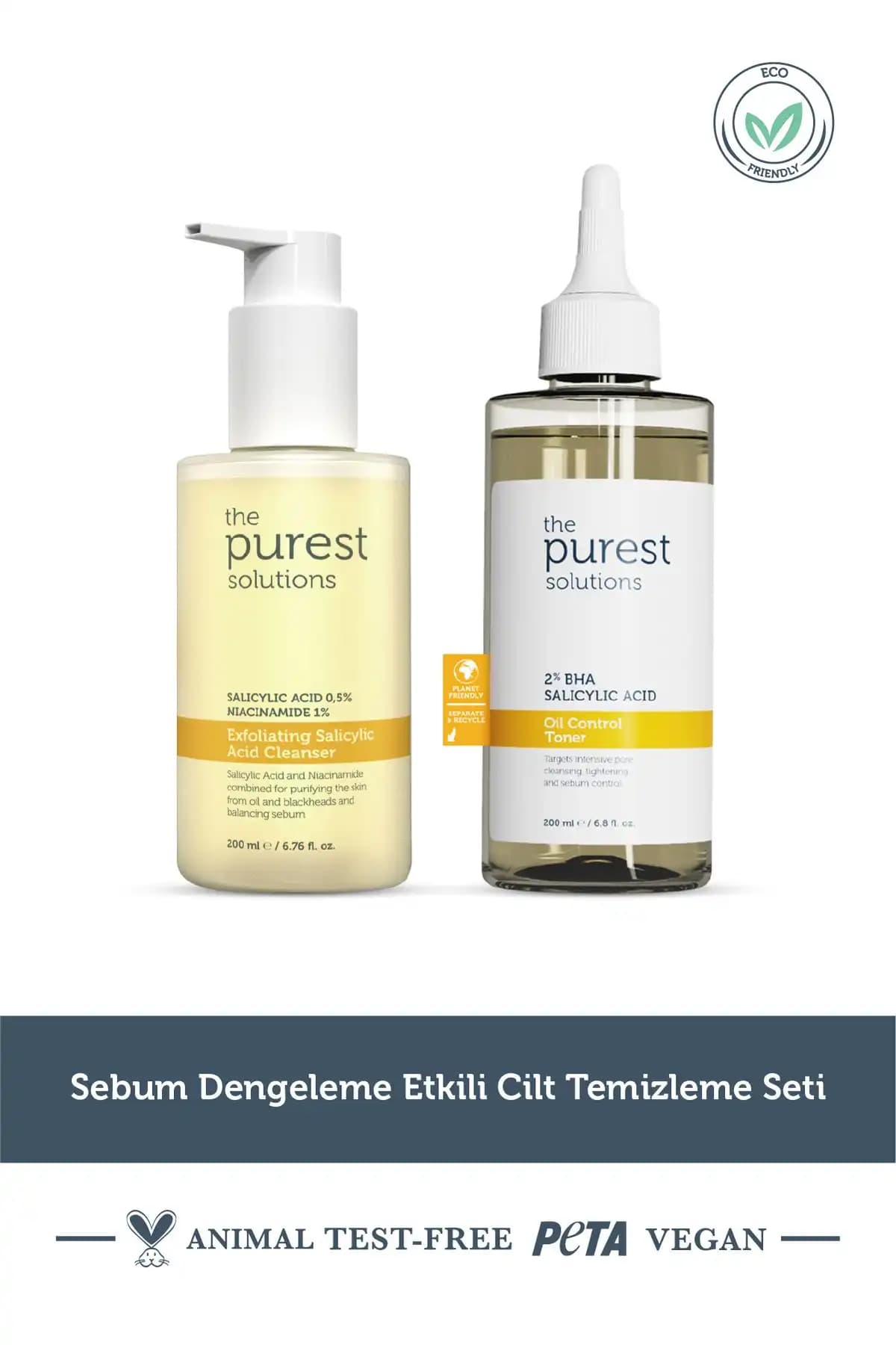 Doğal ve Etkili Sebum Dengeleyici Cilt Temizleme Seti - Yağlı ve Akneye Eğilimli Ciltler İçin