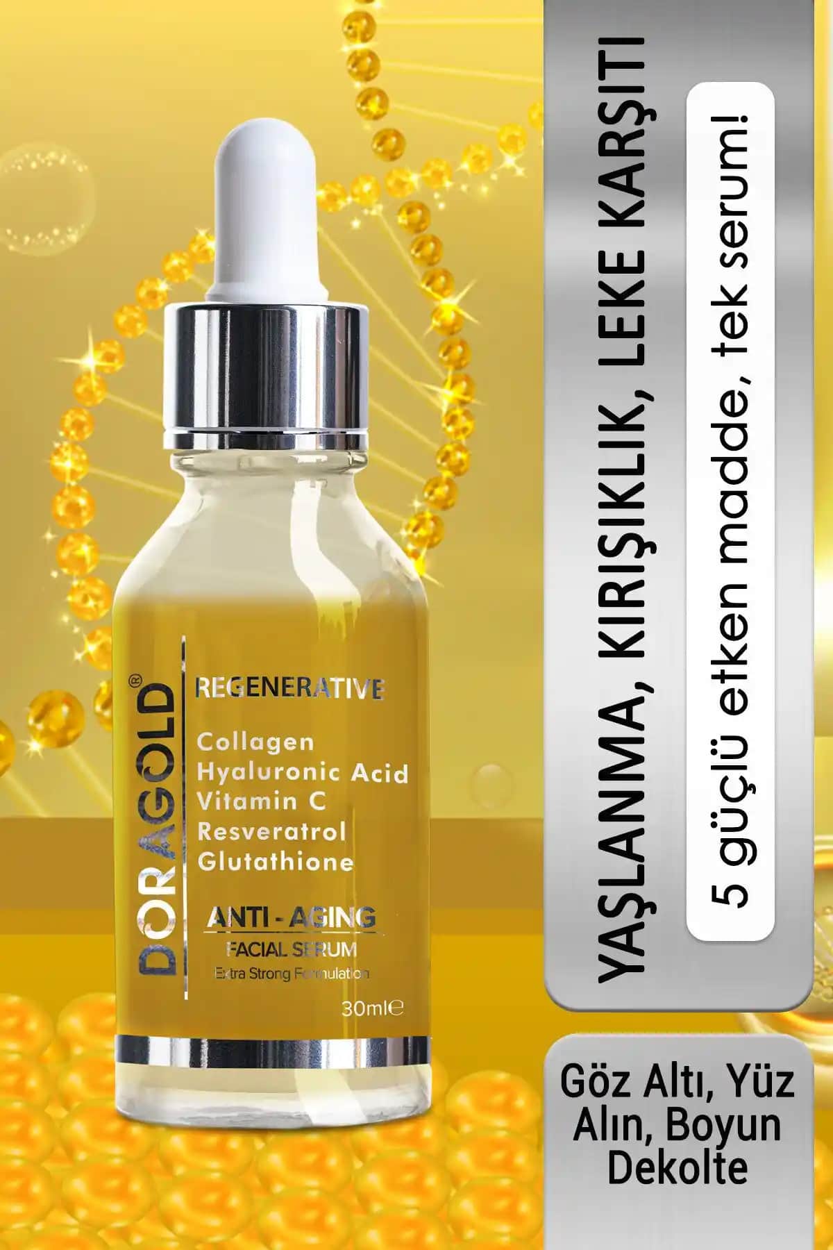 Doragold Yaşlanma Kırışıklık ve Leke Karşıtı Serum: Güçlü Formülüyle Cilt Yenileme
