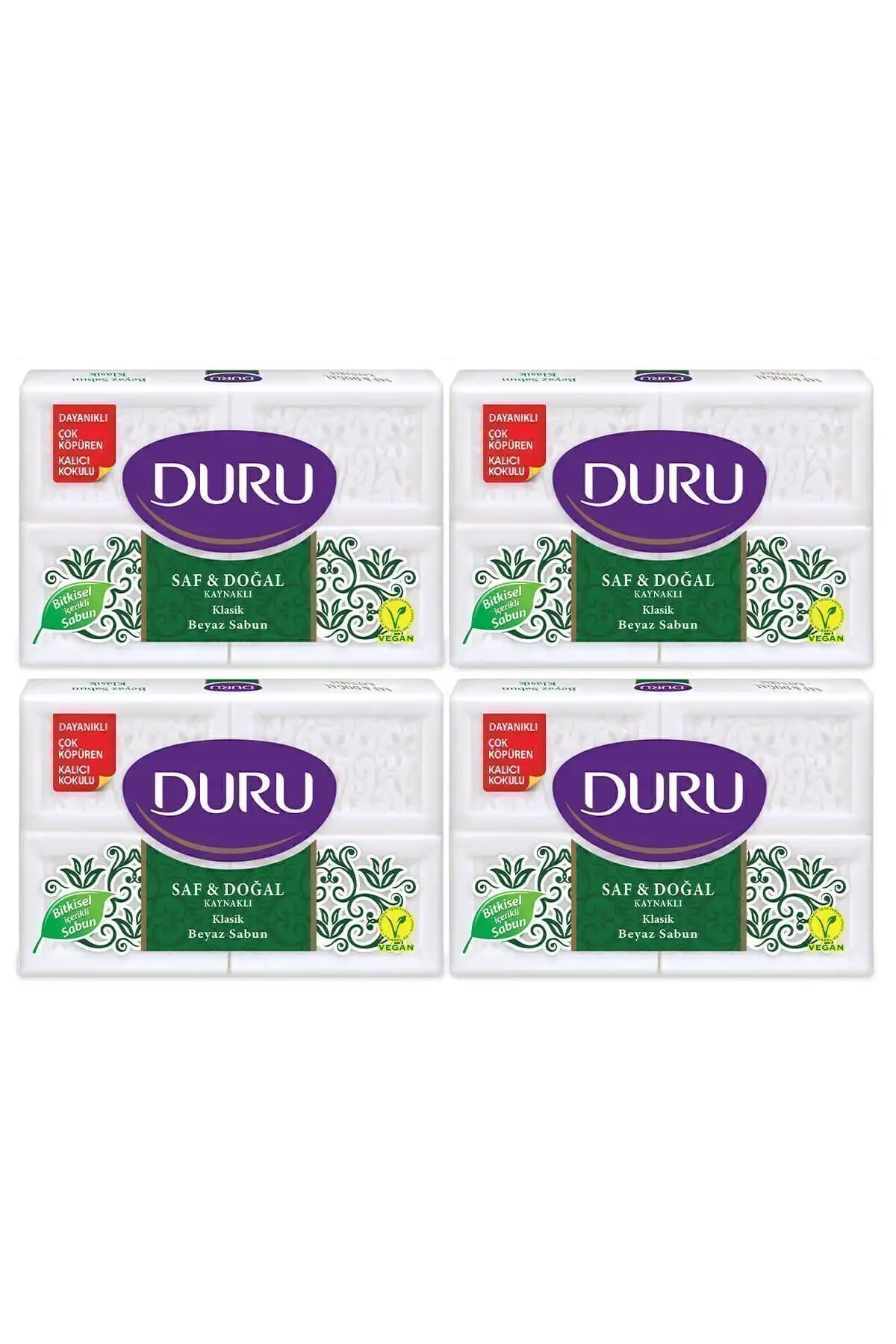 Duru Saf Doğal Kaynaklı Beyaz Kalıp Sabun 16'lı Paketle Güvenli ve Etkili Temizlik