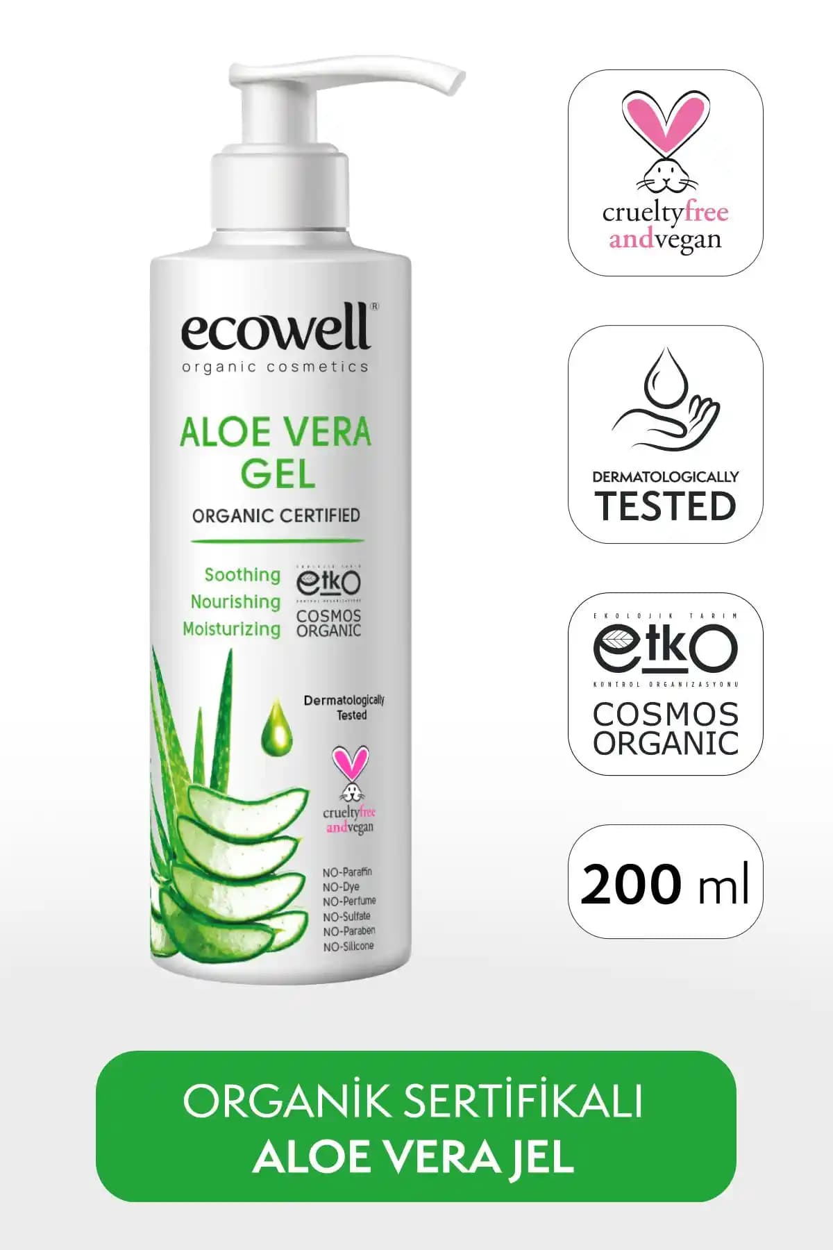 Ecowell Organik Aloe Vera Jel: Doğal ve Çok Yönlü Nemlendirici ve Rahatlatıcı Cilt Bakımı