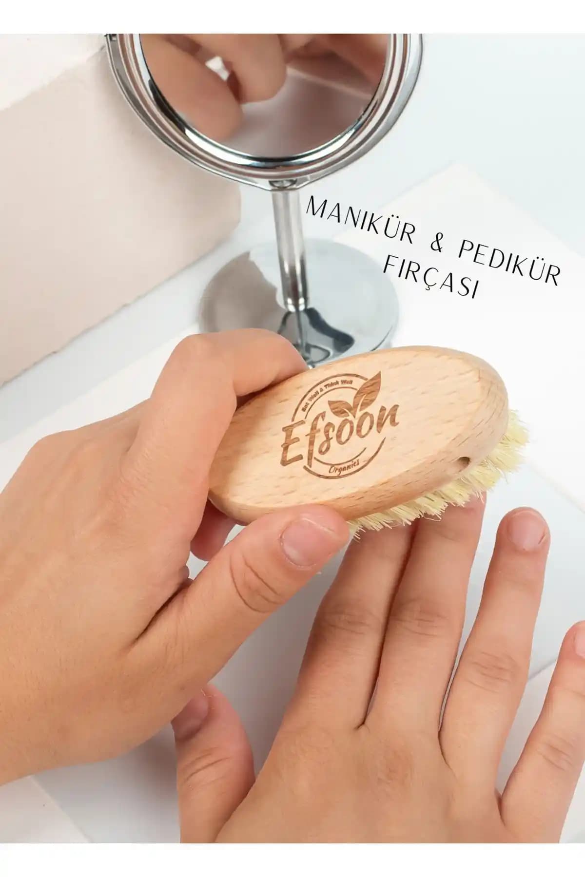 Efsoon Organics El ve Tırnak Bakım Fırçası Doğal Kıllarıyla Etkili ve Nazik Temizlik Sağlar