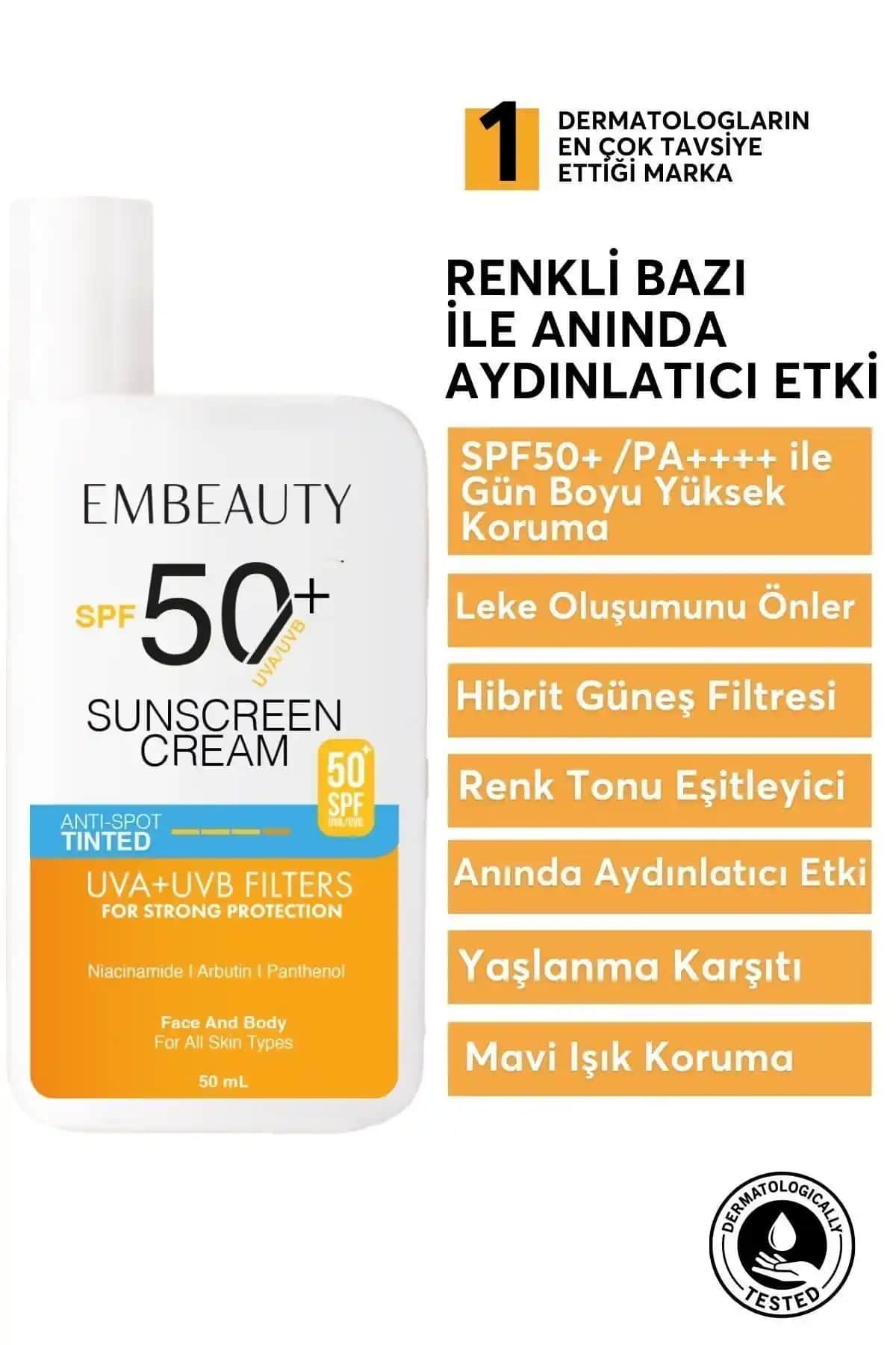 Embeauty Ton Eşitleyici SPF50 Güneş Kremi: Yüksek Koruma ve Aydınlatıcı Özellikler