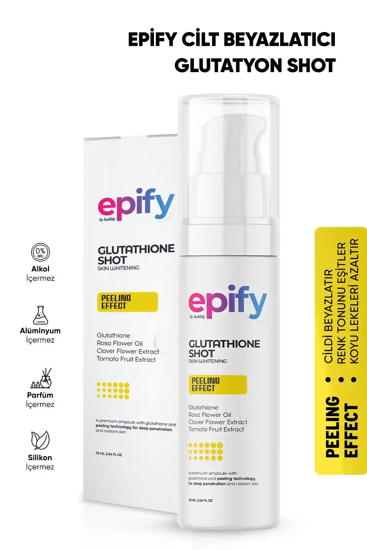 EPİFY Epify Cilt Beyazlatıcı Peeling Glutatyon Shot ile Cilt Tonunu Eşitleyin