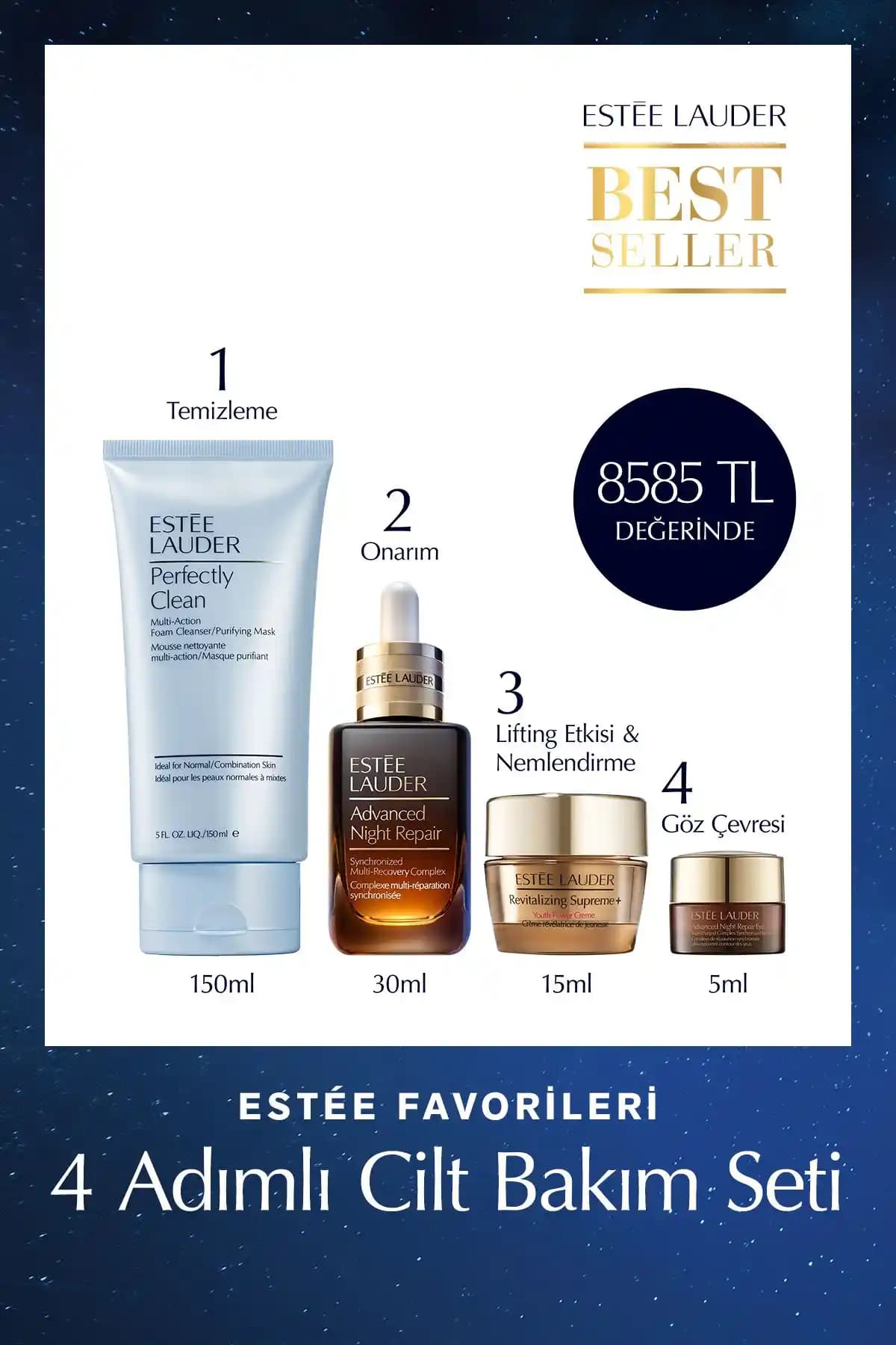 Estée Lauder 4 Amlı Cilt Bakım Seti: Her Cilt Tipine Uygun, Güçlü ve Etkili Bakım Çözümü