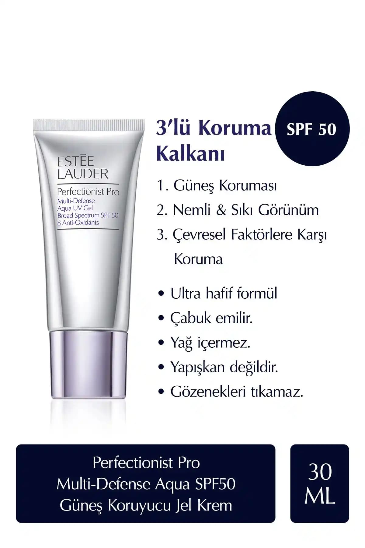Estée Lauder Güneş Kremi Perfectionist Pro Multi-Defense Aqua SPF50 Güçlü Koruma