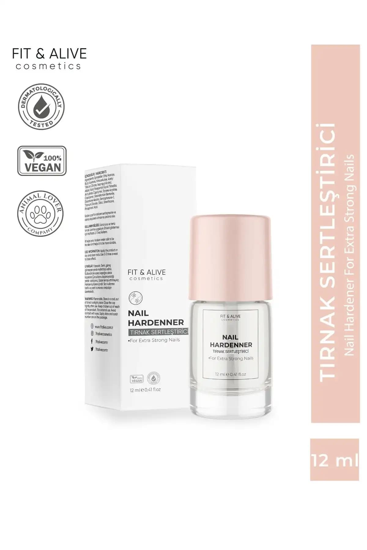 Fit & Alive Fitalive Nail Hardener Opak Sağlıklı ve Güçlü Tırnaklar İçin Güçlendirme Kürü