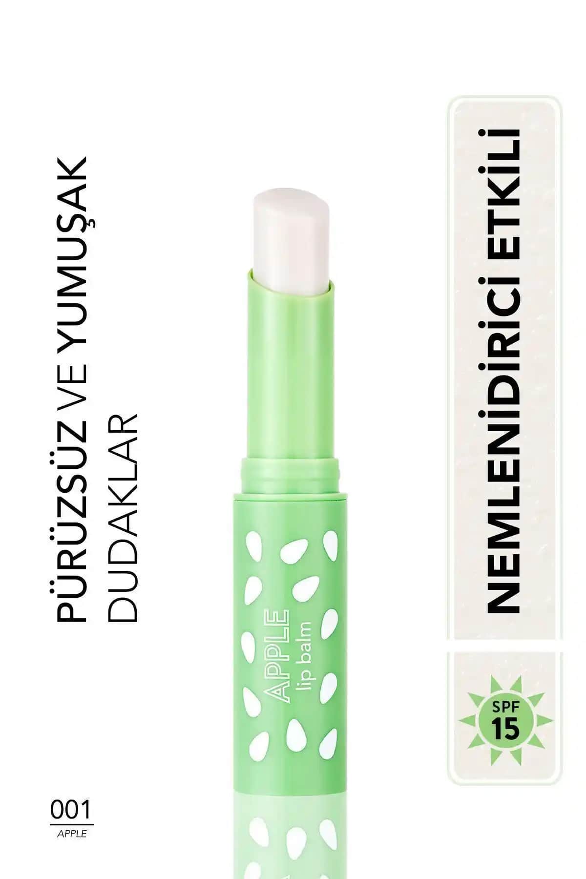 Flormar Shea ve Kakao Yağı İçeren Renkli Dudak Nemlendiricisi Elma - Doğal ve Vegan Bakım Ürünü