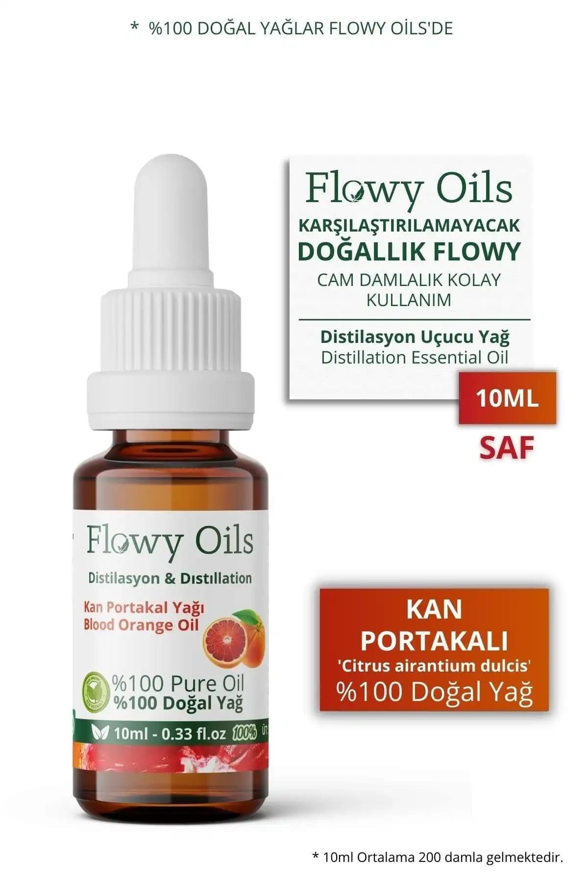 Flowy Oils Kan Portakalı Yağı: Doğal ve Ferahlatıcı Aromaterapi Deneyimi