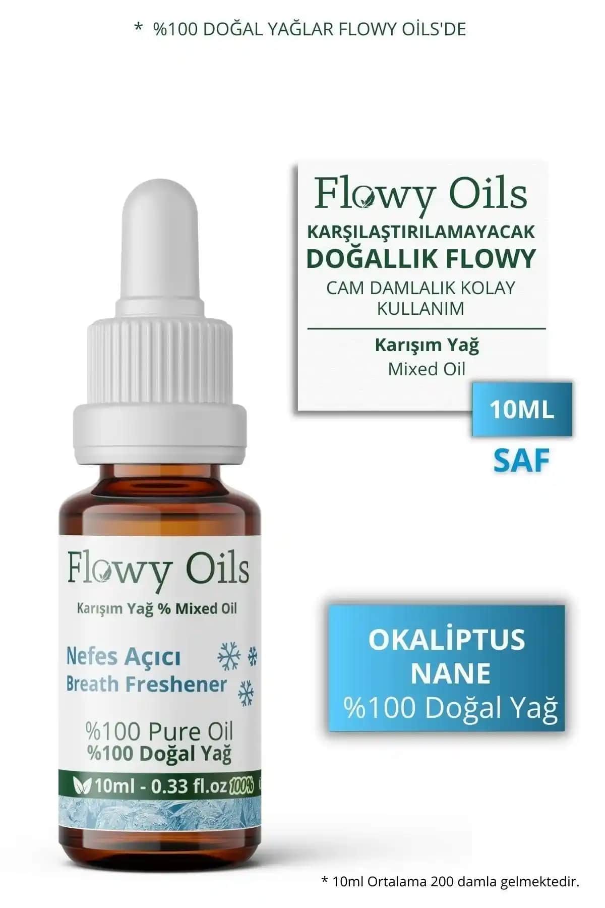 Flowy Oils Nefes Açıcı Uçucu Yağ Doğal ve Ferahlatıcı Solunum Desteği Ürünü