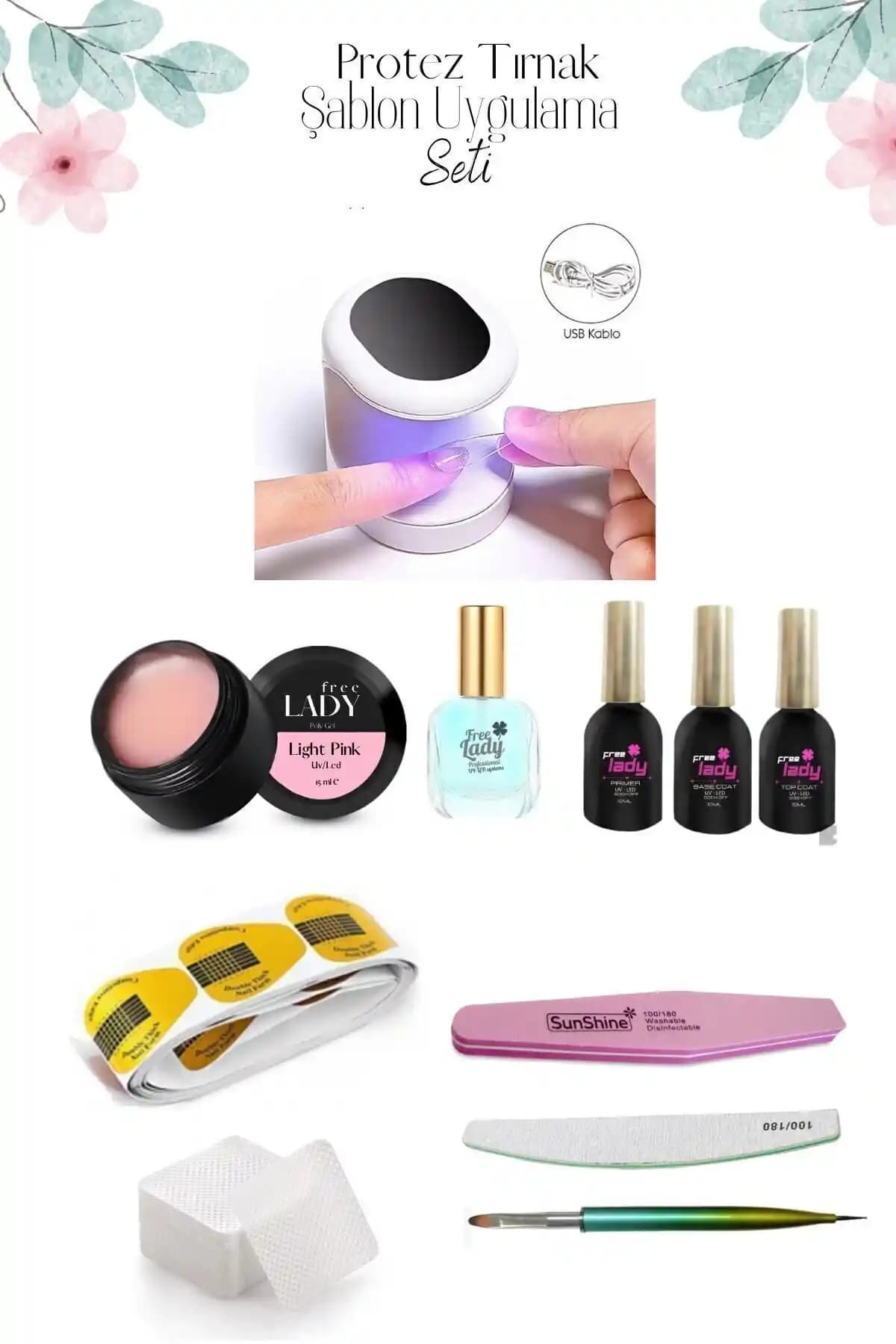 FREELADY Protez Tırnak Jel Sistemleri ile Evde Profesyonel Tırnak Bakımı