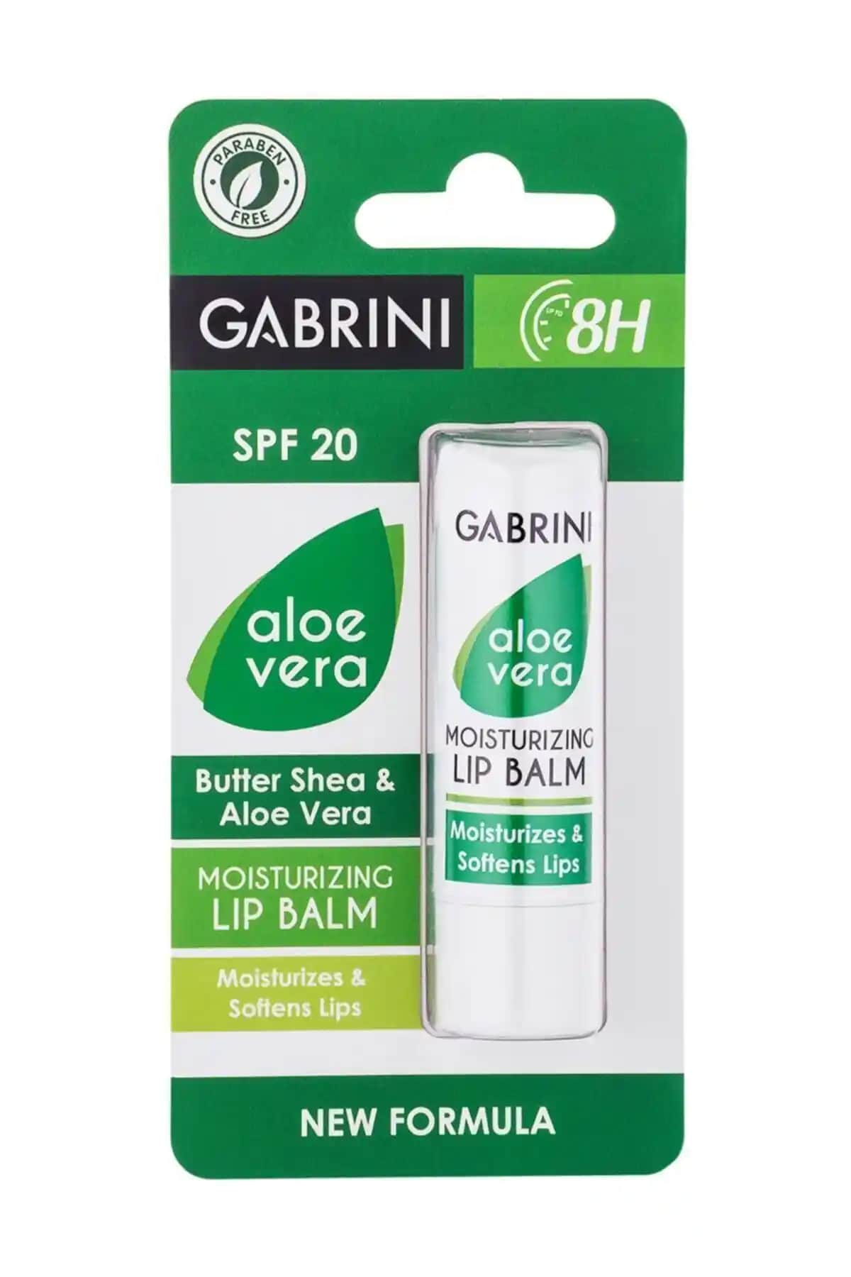 Gabrini Lip Care Aloe Vera SPF 20 Dudak Bakım Ürünü Nemlendirme ve Güneş Koruma Özellikleri