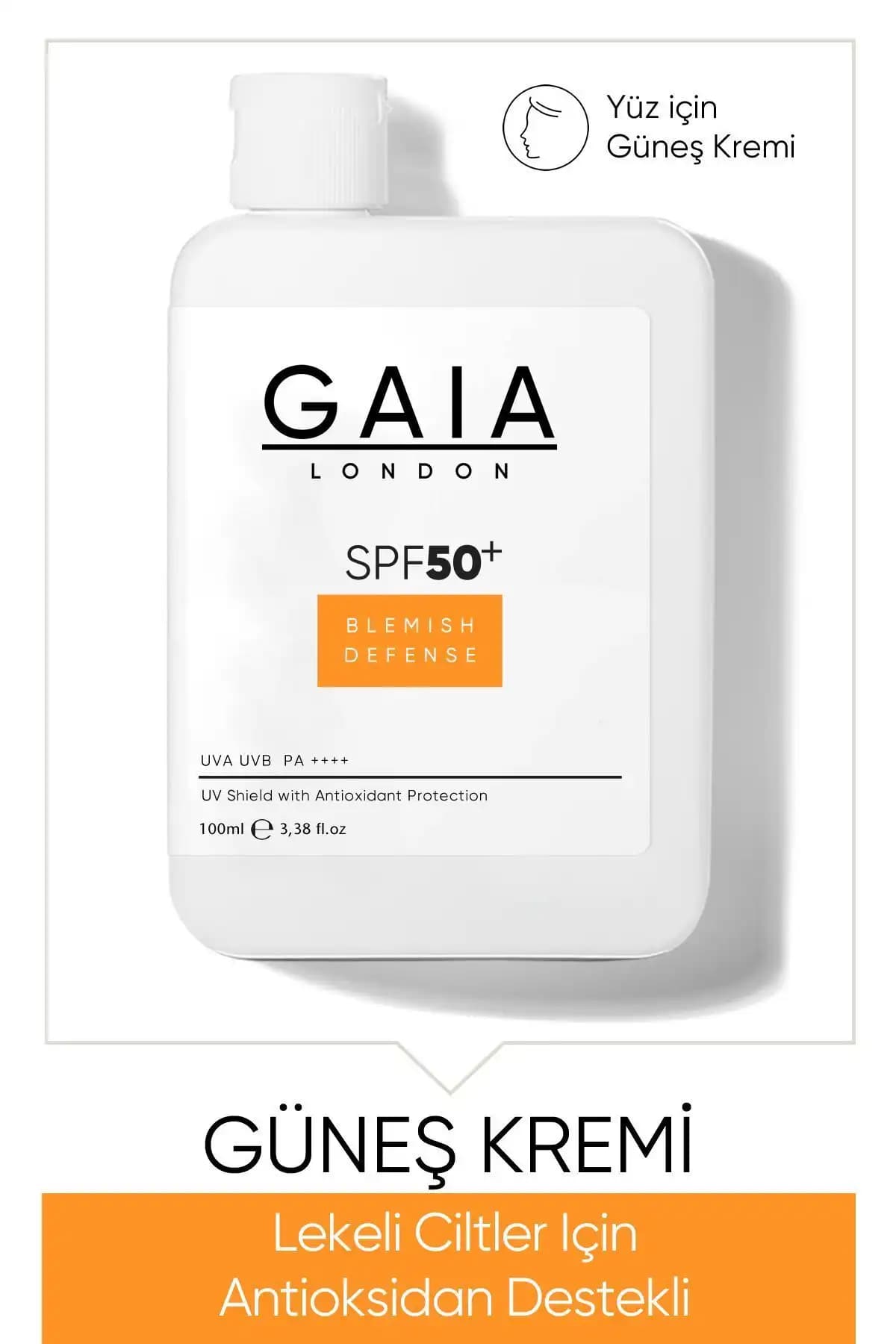 Gaia London Lekeli Ciltler İçin SPF 50 Güneş Kremi Yüksek Koruma ve Doğal İçeriklerle Güvenilir Bakım