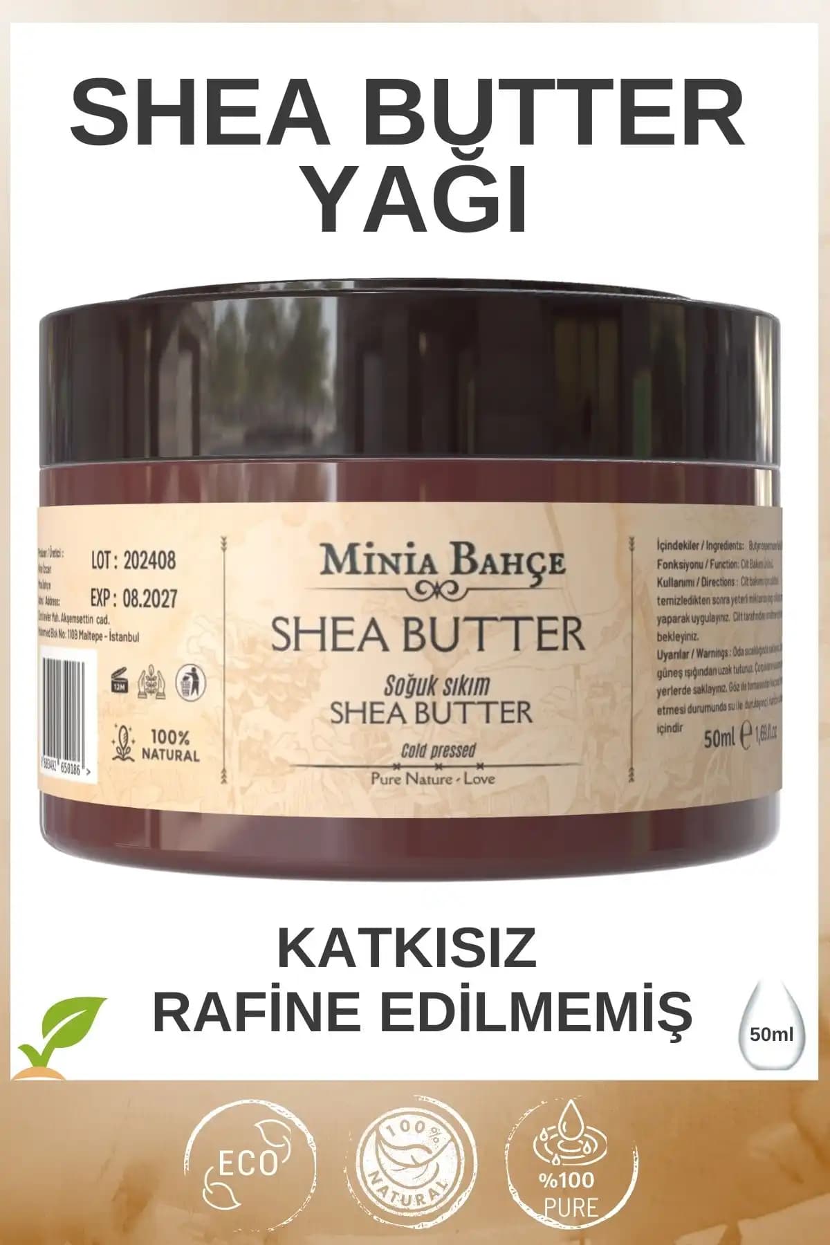 Gana Shea Butter Yağı: Saf ve Doğal Nemlendirici Cilt Bakım Ürünü