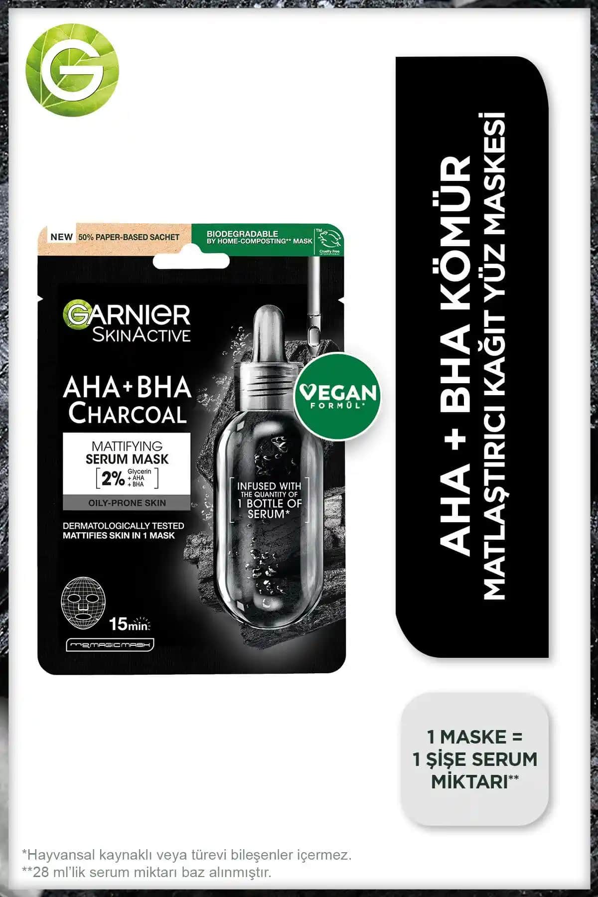 Garnier Kömürlü Siyah Yosun Yüz Maskesi: Derin Temizlik ve Nemlendirme Özellikleri