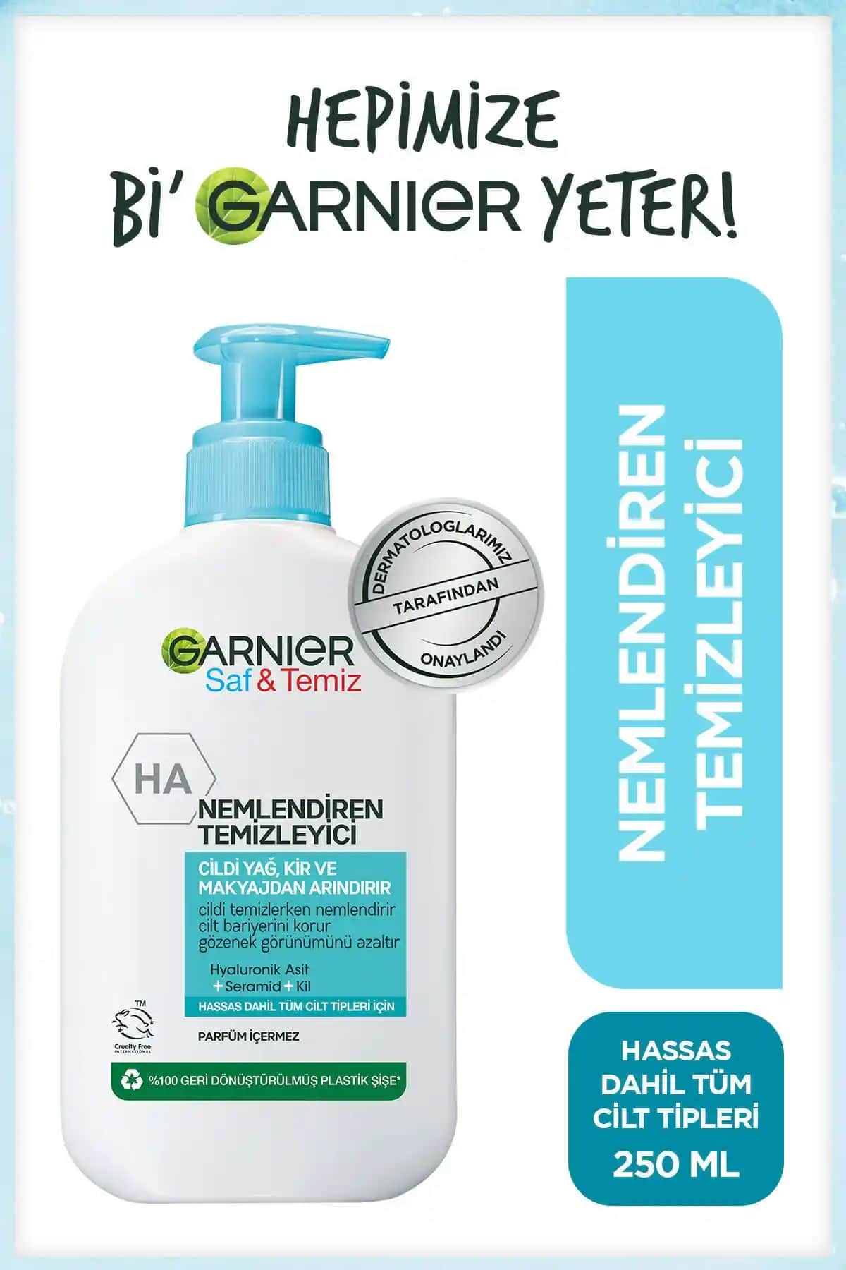 Garnier Saf ve Temiz Nemlendirici Temizleyici: Hassas ve Tüm Cilt Tipleri İçin Günlük Temizlik Çözümü