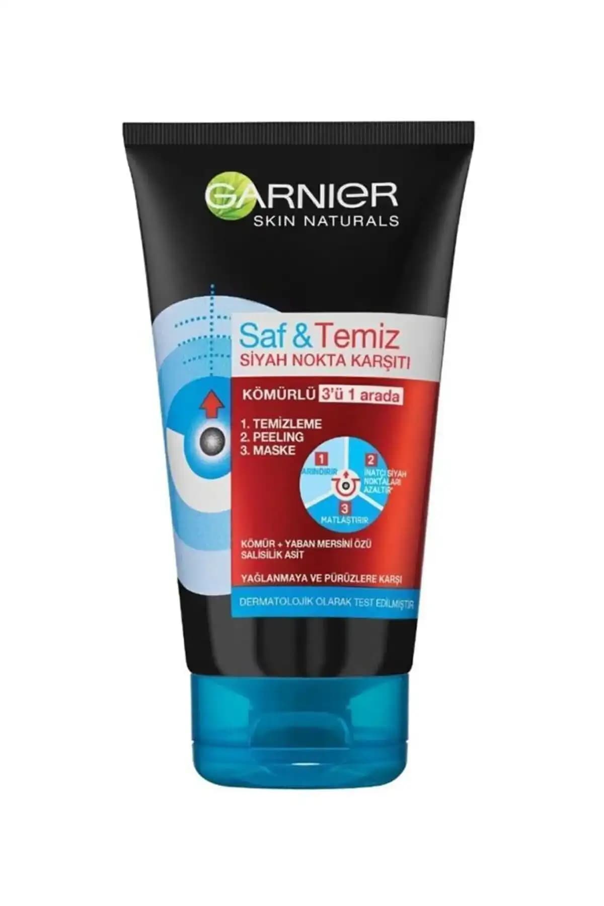 Garnier Saf ve Temiz Siyah Nokta Karşıtı Kömürlü 3'ü 1 Arada Yüz Temizleme Ürünü Özellikleri