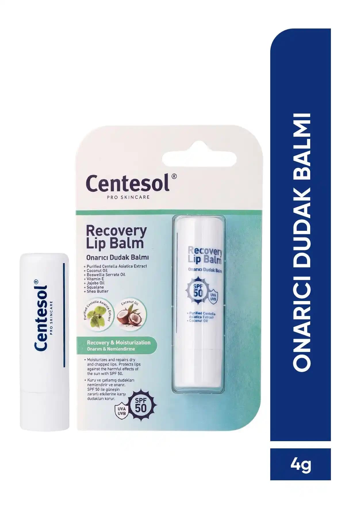 Görkito Centesol Dudak Balmı SPF 50+ ile Güneşe Karşı Koruma ve Onarıcı Nemlendirme