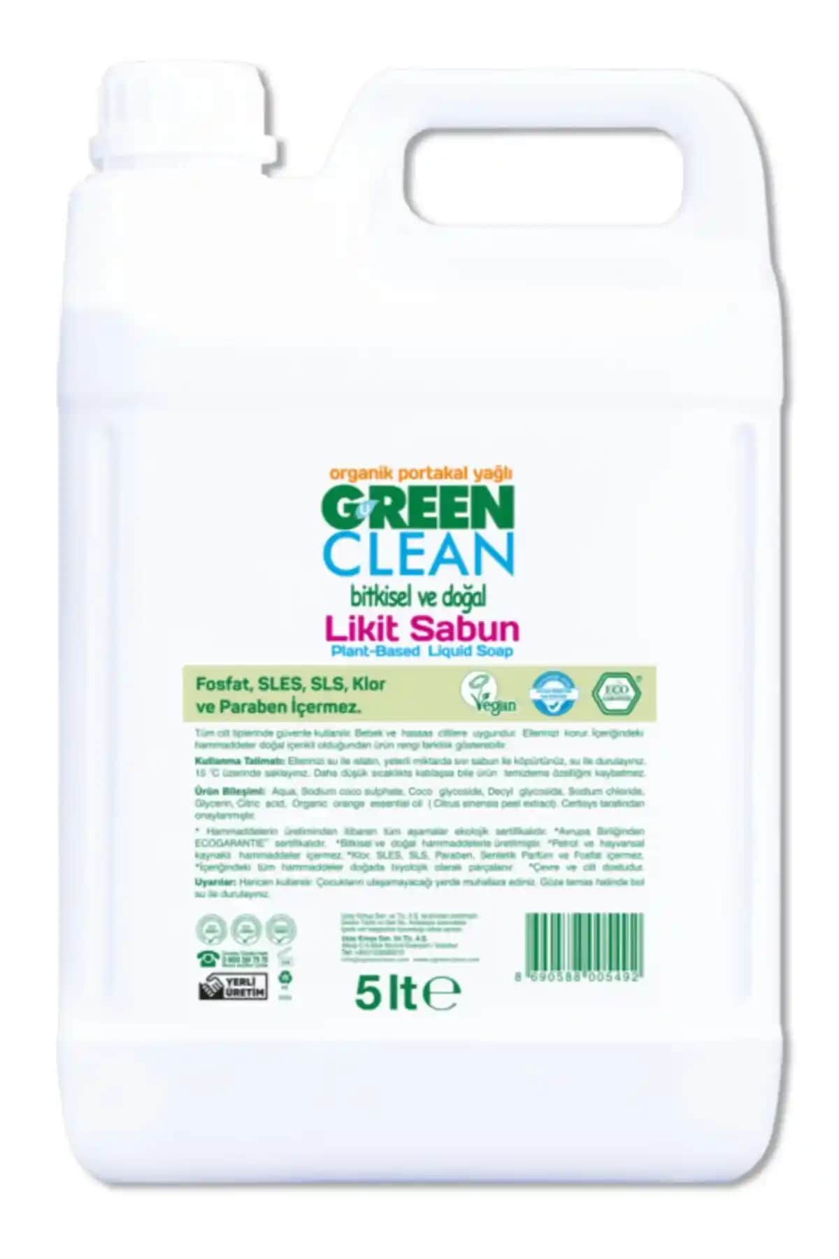 Green Clean Likit Sabun 5 Lt: Doğal ve Kimyasal İçermeyen Temizlik Çözümü