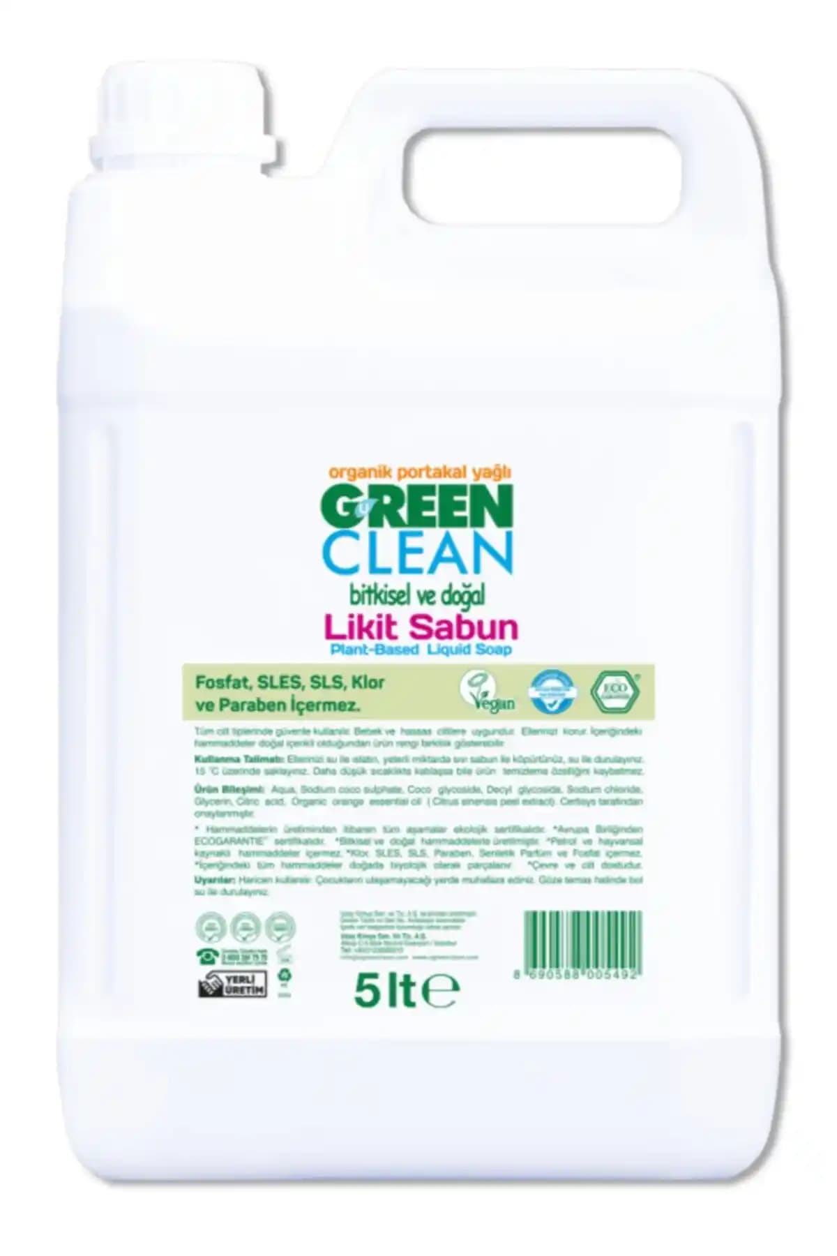 Green Clean Likit Sabun 5 Lt: Doğal ve Kimyasal İçermeyen Temizlik Çözümü