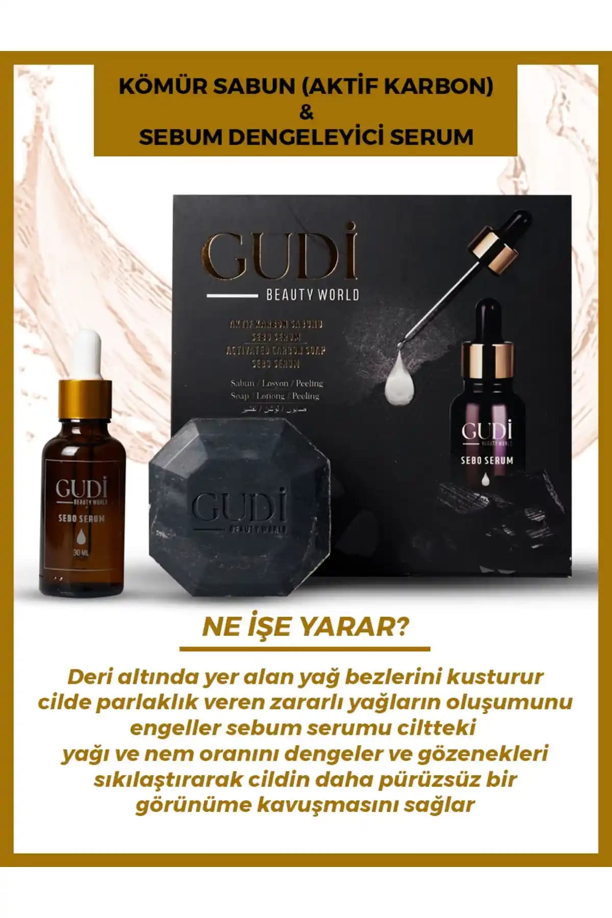 Gudi Aktif Kömür Sabunu ve Gözenek Sıkılaştırıcı Serum ile Sağlıklı Cilt Bakımı