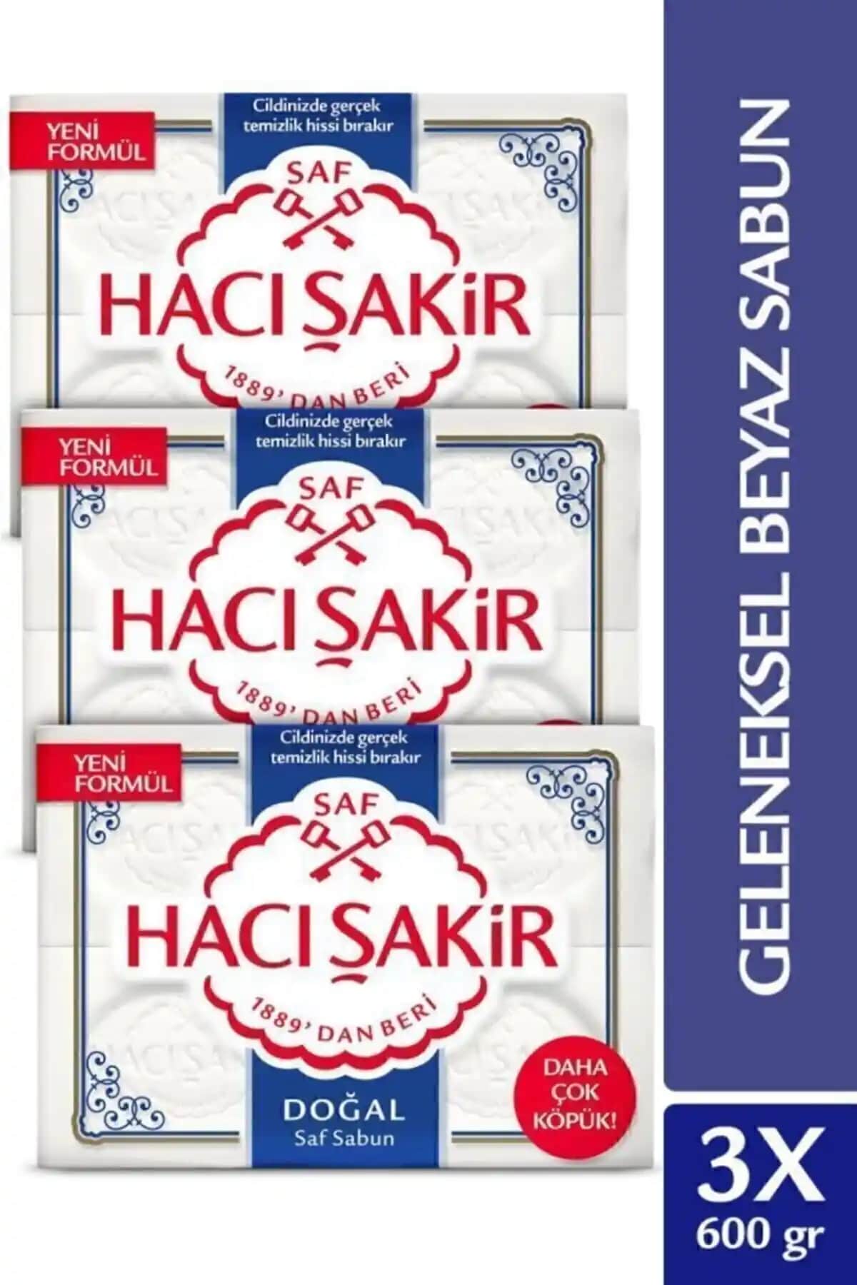 Hacı Şakir Doğal Geleneksel Saf Beyaz Sabun: Doğallık ve Güvenle Temizlik Sağlar