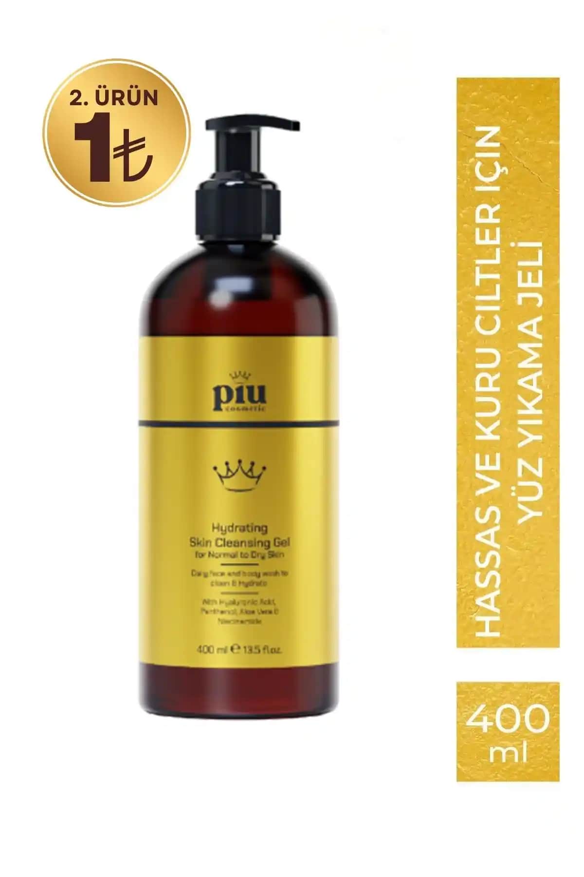 Hassas ve Kuru Ciltler İçin Hyaluronik Asit İçerikli Yüz Yıkama Jeli - Piu Cosmetic