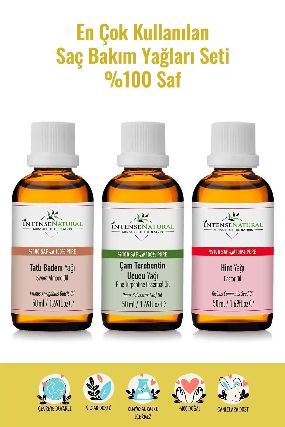 İntense Natural En Saç Bakım Yağları Seti: Doğal İçeriklerle Saç Sağlığını Güçlendirin