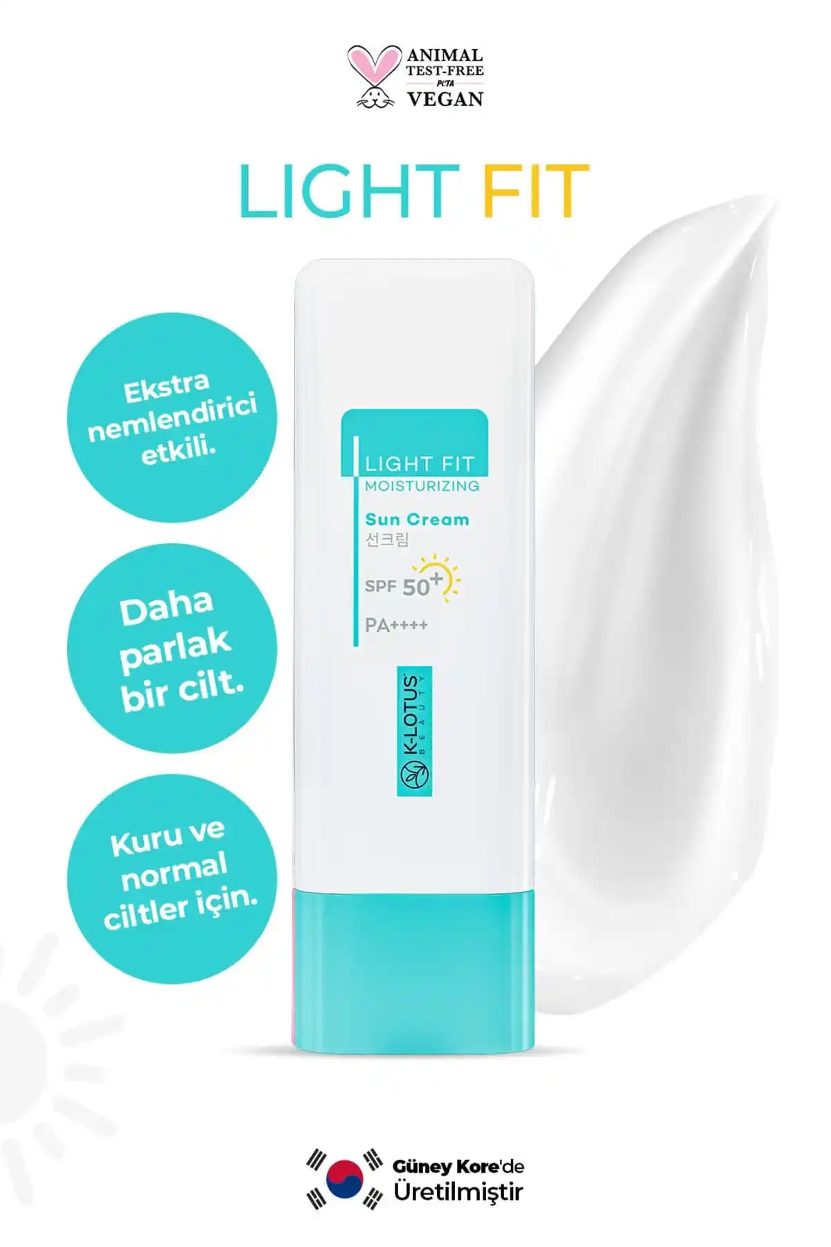K- Lotus Beauty Light Fit SPF 50 Nemlendirici Güneş Kremi - Günlük Koruma ve Nemlendirme
