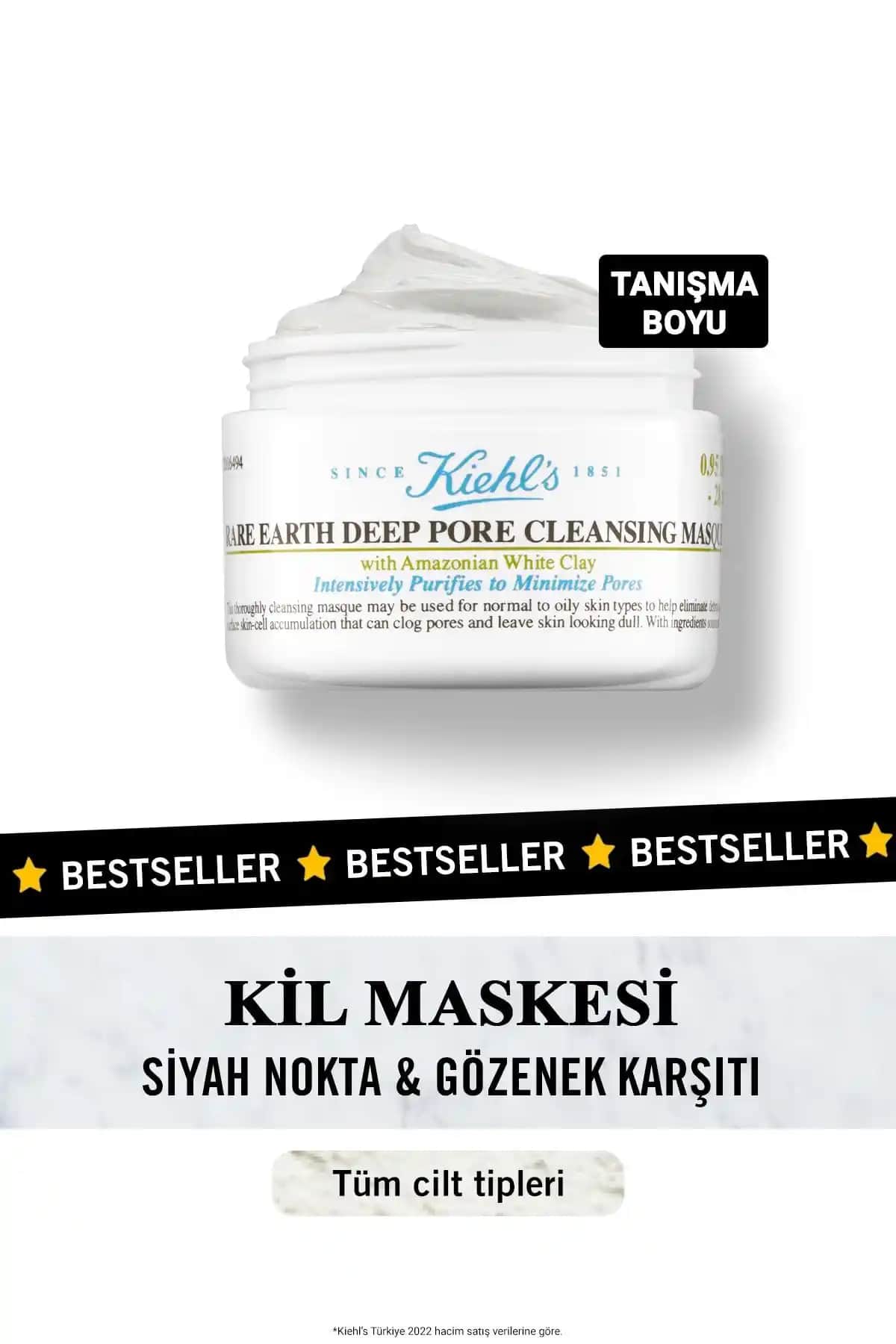 Kiehl's Rare Earth Kil Maskesi Siyah Nokta ve Gözenekleri Derinlemesine Temizler