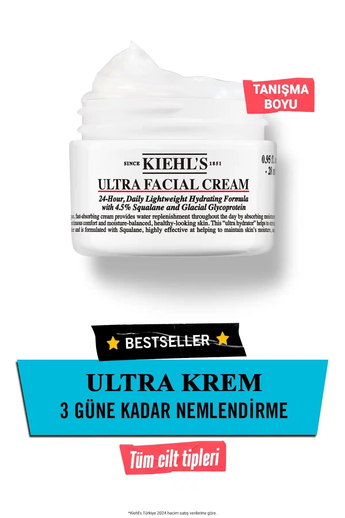 Kiehl's Ultra Facial 24 Saat Nemlendirici Günlük Krem: Etkili ve Hafif Cilt Nemlendirme Çözümü