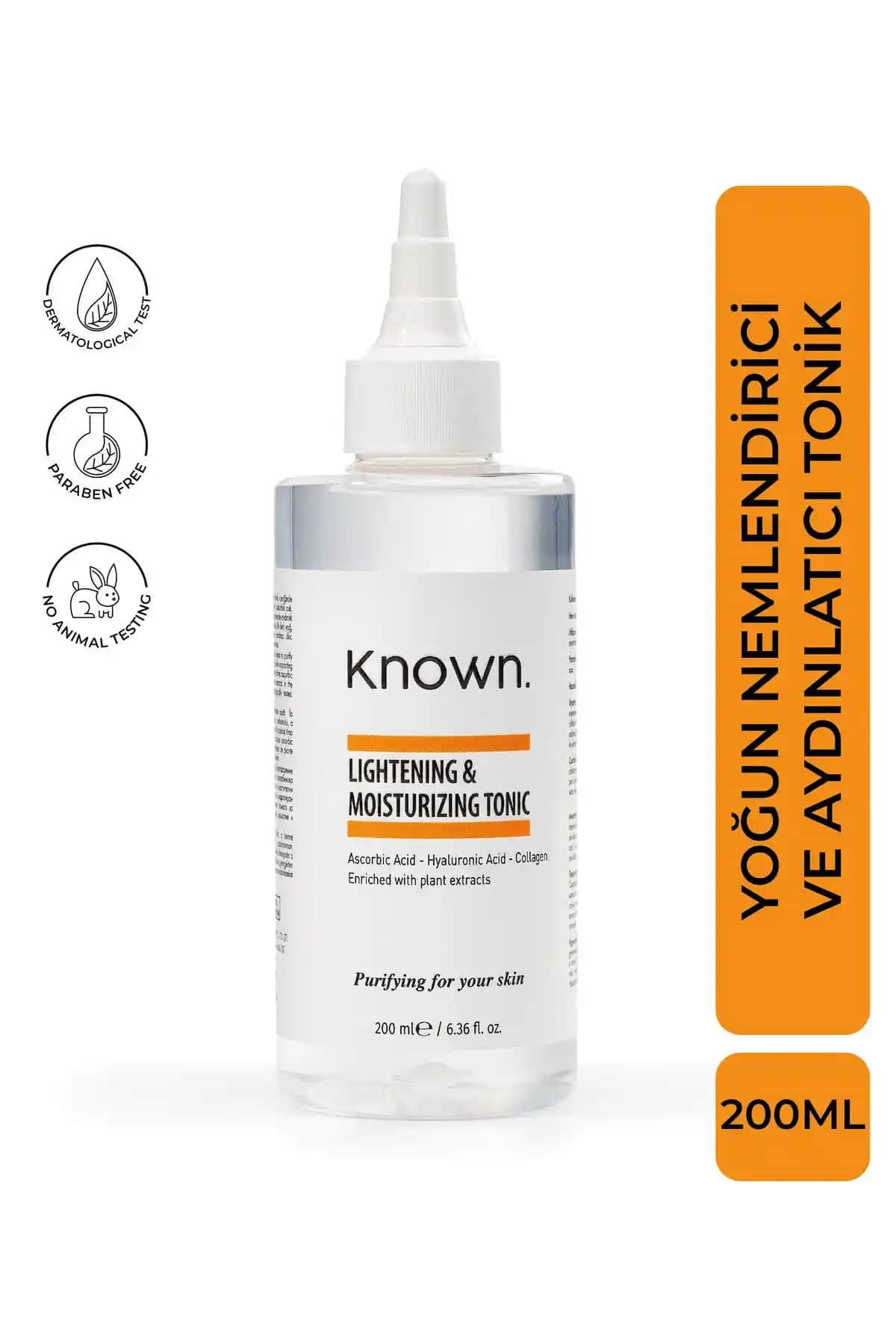 Known Yoğun Nemlendirici ve Aydınlatıcı Tonik 200 ml - Cilt Sağlığı ve Parlaklık İçin