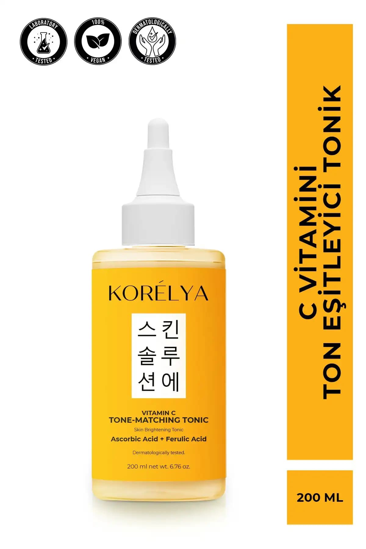 KORELYA C Vitamini Ton Eşitleyici Tonik: Parlak ve Canlı Cilt İçin Günlük Bakım Ürünü