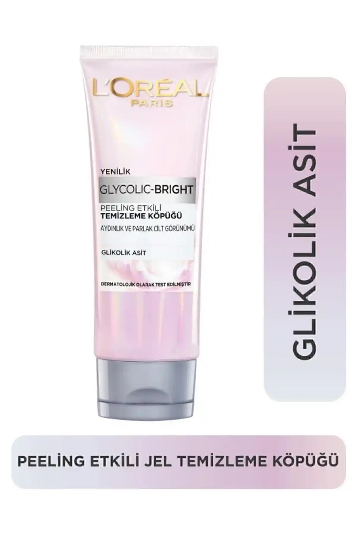 L'Oreal Paris Glycolic Bright Peeling Jel Temizleme Köpüğü ile Cilt Temizliği ve Parlaklık