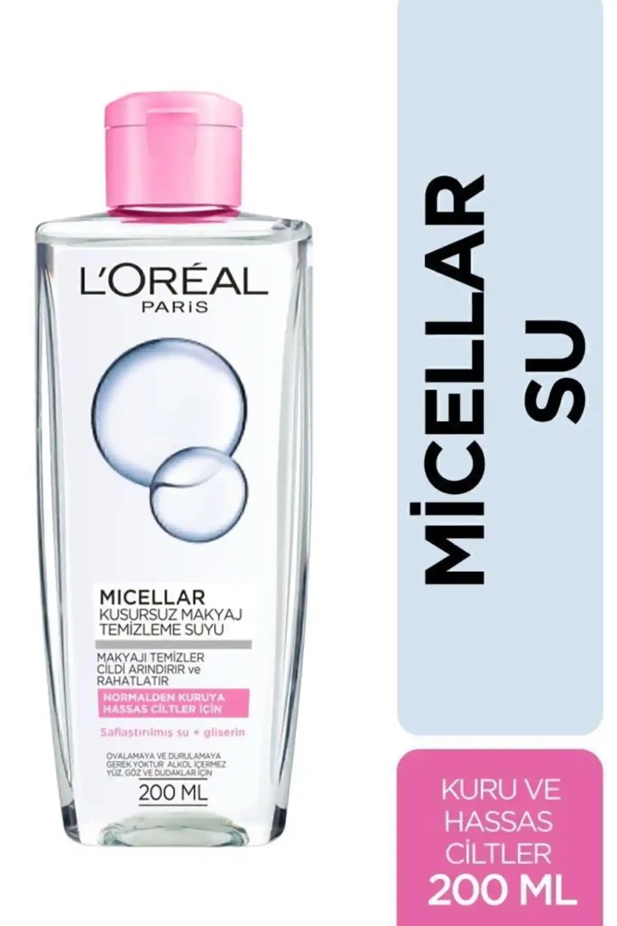 L'Oreal Paris Micellar Makyaj Temizleme Suyu Hassas ve kuru ciltler için etkili çözüm