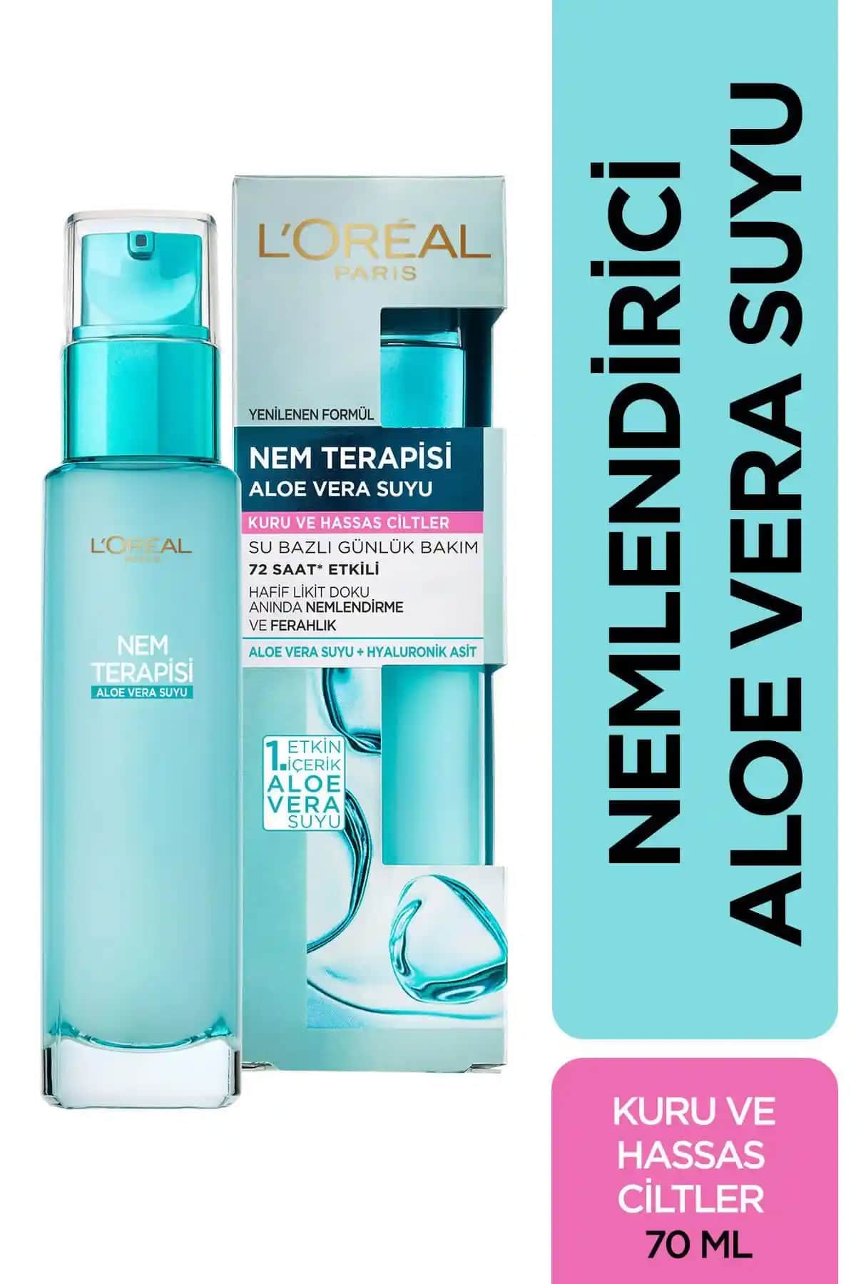 L'Oreal Paris Nem Terapisi Aloe Vera Suyu Kremi Kuru ve Hassas Ciltler İçin Nemlendirme Çözümü