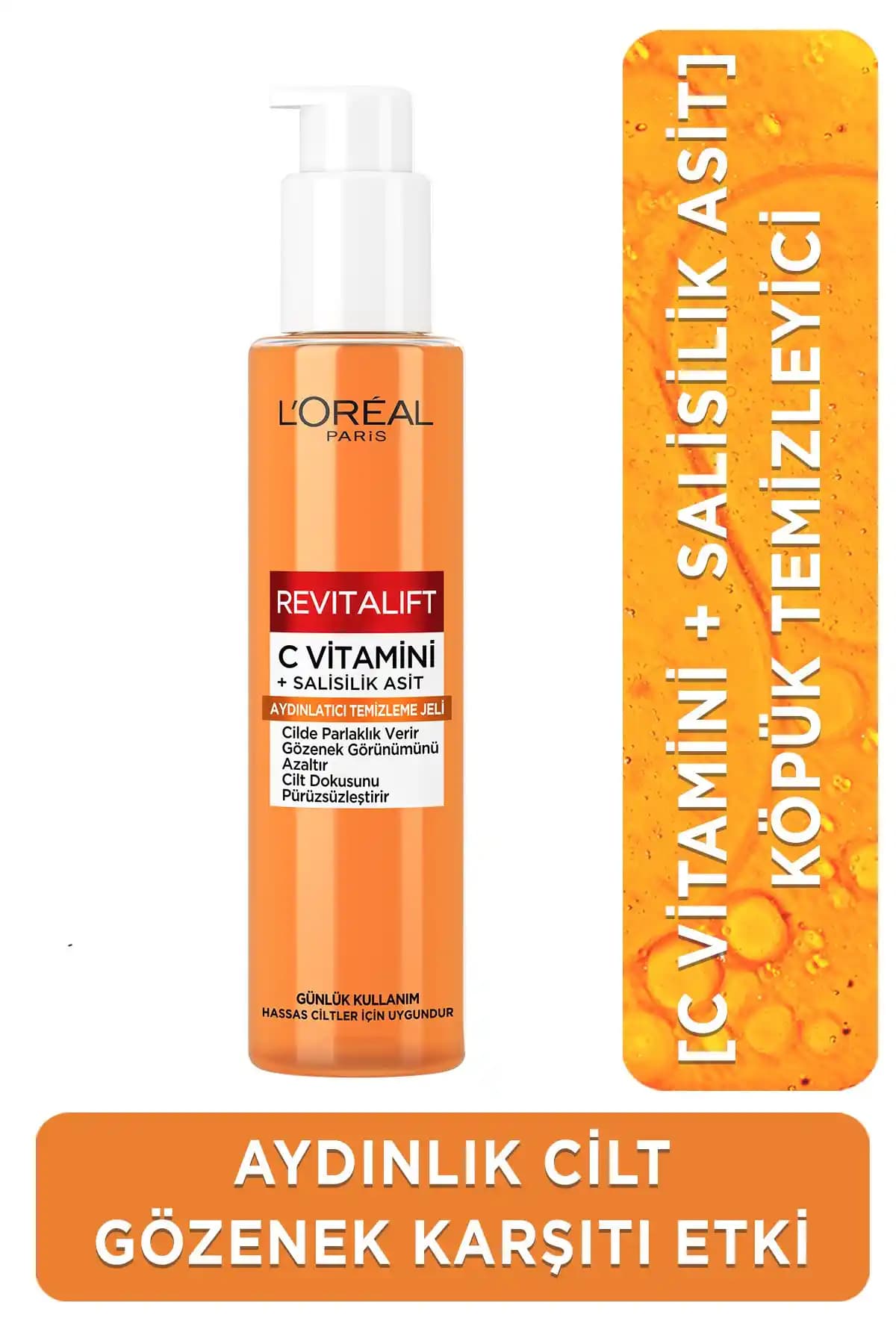 L'Oreal Paris Revitalift Clinical C Vitamini ve Salisilik Asit İçeren Gözenek Temizleme Jeli
