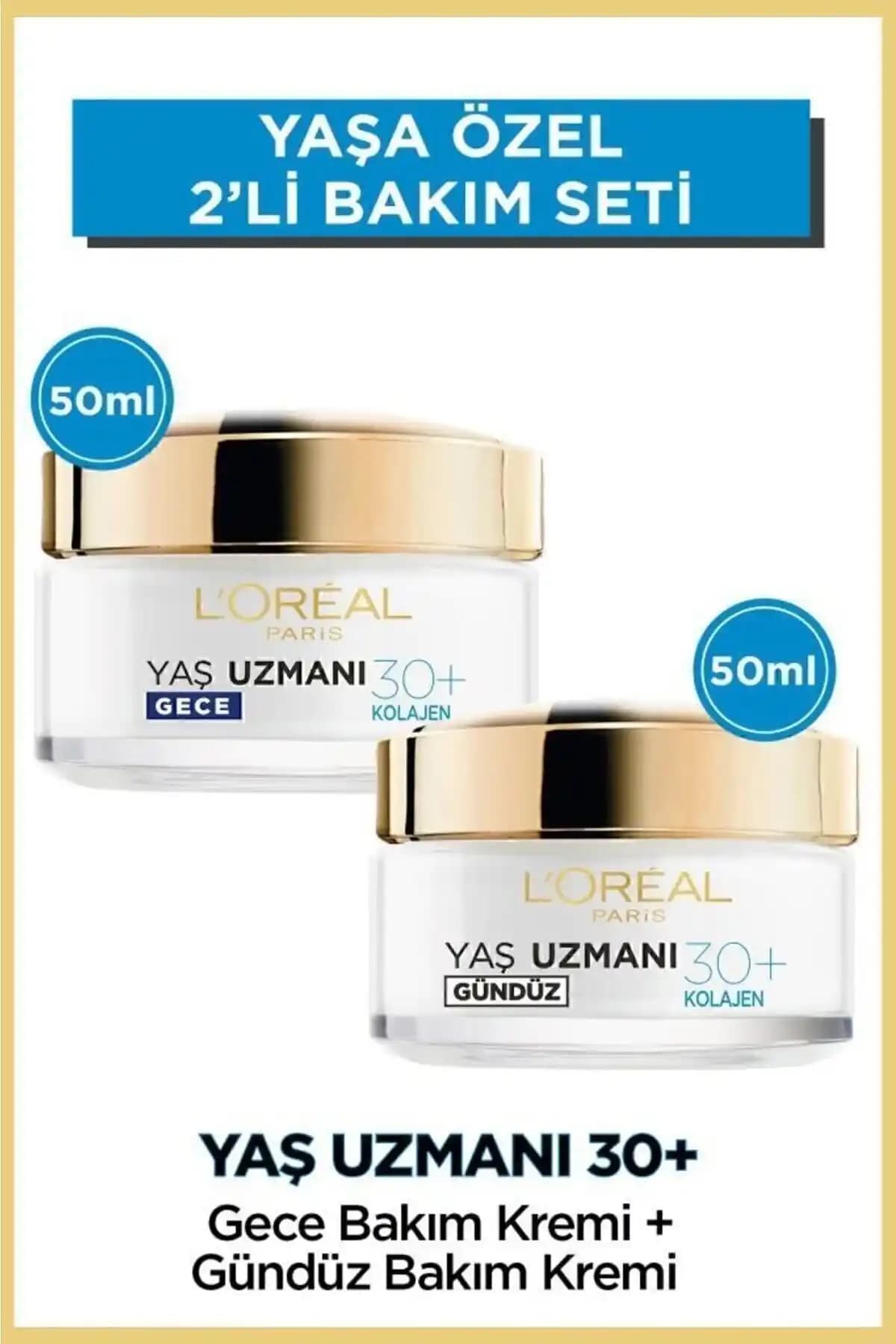 L'Oreal Paris Yaş Uzmanı 30+ Kırışıklık Karşıtı Nemlendirici Seti Gündüz ve Gece Kullanımı İçin